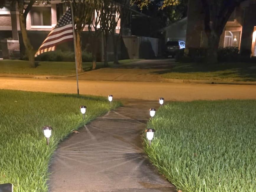 XMCOSY+ Solar Pathway Lights Outdoor, 6 Pack Solar Light Outdoor Waterproof | Stainless Steel & Aluminum 10-40LM Dimmable Warm White for 12H, IP65 Solar Powered Auto On/Off Outdoor Light for Yard Garden customer photo 2