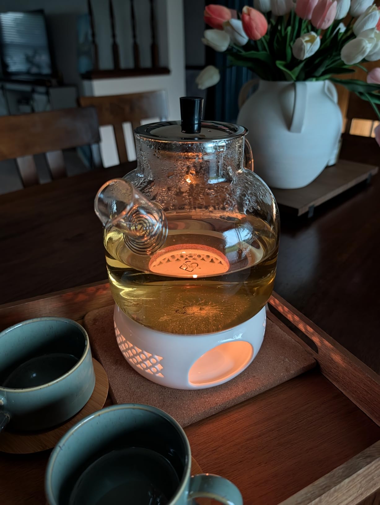 1500ml Glass Teapot with Removable Infuser, Ehugos Stovetop Safe Large Tea Pot, Blooming and Loose Leaf Hand Crafted Kettle customer photo 1