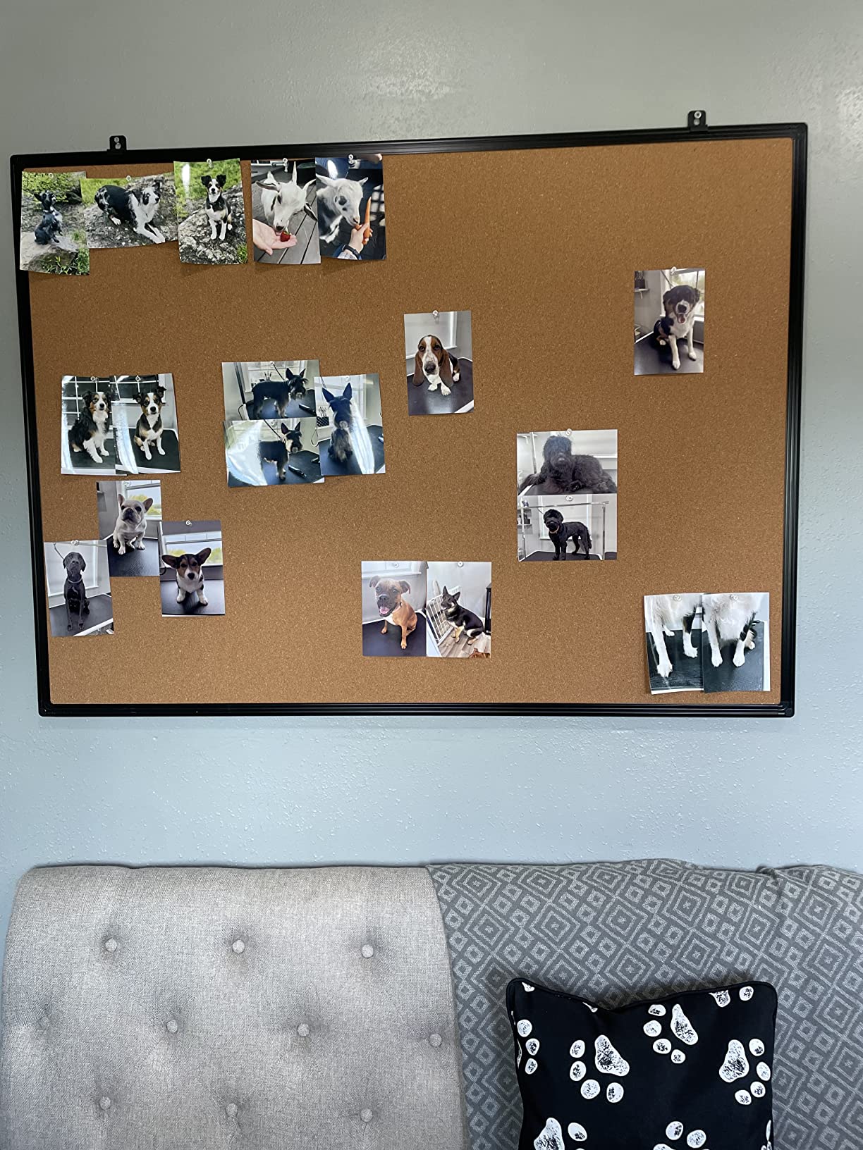 Bulletin Board 48 x 36, Black Aluminium Framed 4x3 Corkboard, Large Wall Mounted Notice Board with 18 Push Pins for School, Home & Office customer photo 1