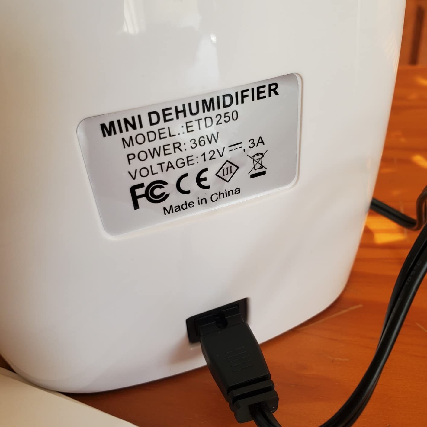Small Dehumidifier,12V3A adapter,1200 Cubic Feet (215 sq ft) Portable Mini Dehumidifier Quiet Use for High Humidity in Home, Bathroom, Bedroom, Office, Basements, Wardrobe Closet,RV customer photo 1