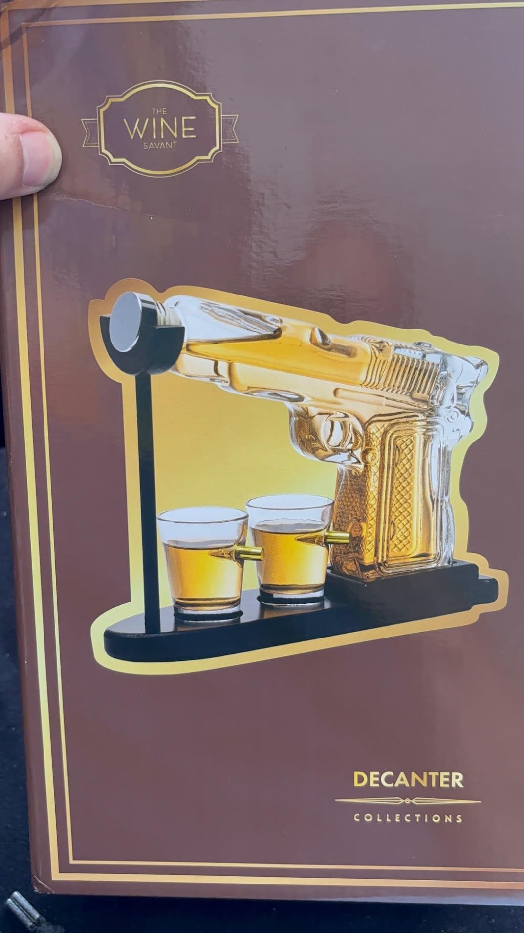 Whiskey Gun Decanter Set + 2 Bullet Glasses - Birthday Pistol Gifts for Men, Boyfriends Who Have Everything, Whiskey Gifts for Dad, Father, Husband, Boyfriend & Military Enthusiasts, Liquor Dispenser | Pistol Whiskey Decanter, Includes 2 Bullet Glasses, Unique Bar Display, Collectible for Whiskey, Bourbon & Scotch Lover customer photo 1