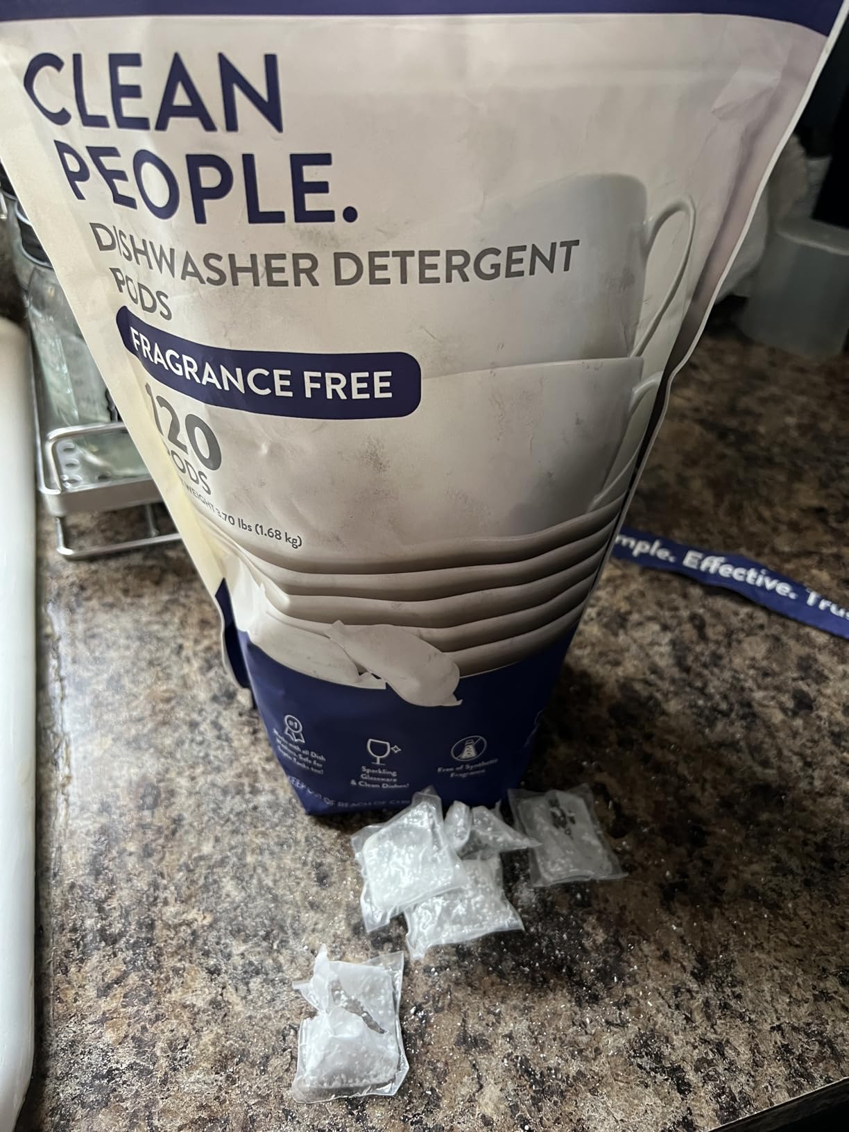 The Clean People Dishwasher Pods - Cuts Grease & Rinses Sparkling Clean - Residue-Free - Phosphate Free Dishwashing Pods (60 Count, Lemon Verbena) customer photo 2
