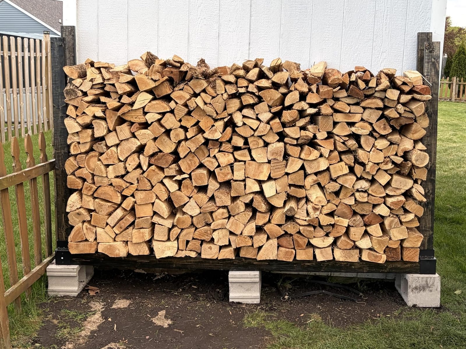 Mr IRONSTONE Firewood Rack Outdoor Indoor, Adjustable to ANY Length Firewood Log Rack Brackets Kit, Heavy Duty Fire Wood Storage Racks, Fireplace Wood Holder for Patio Deck customer photo 2