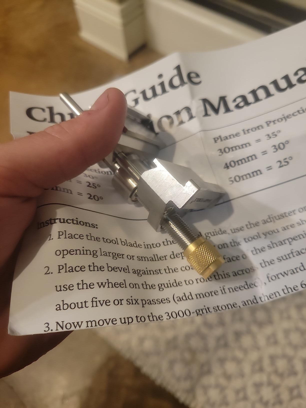 Sharp Pebble Honing Guide for Chisels and Planes - Chisel Sharpening Jig | Fits Chisels 0.25' to 1.96' & Planer Blades 1.41' to 3.22' - Stainless Steel customer photo 1