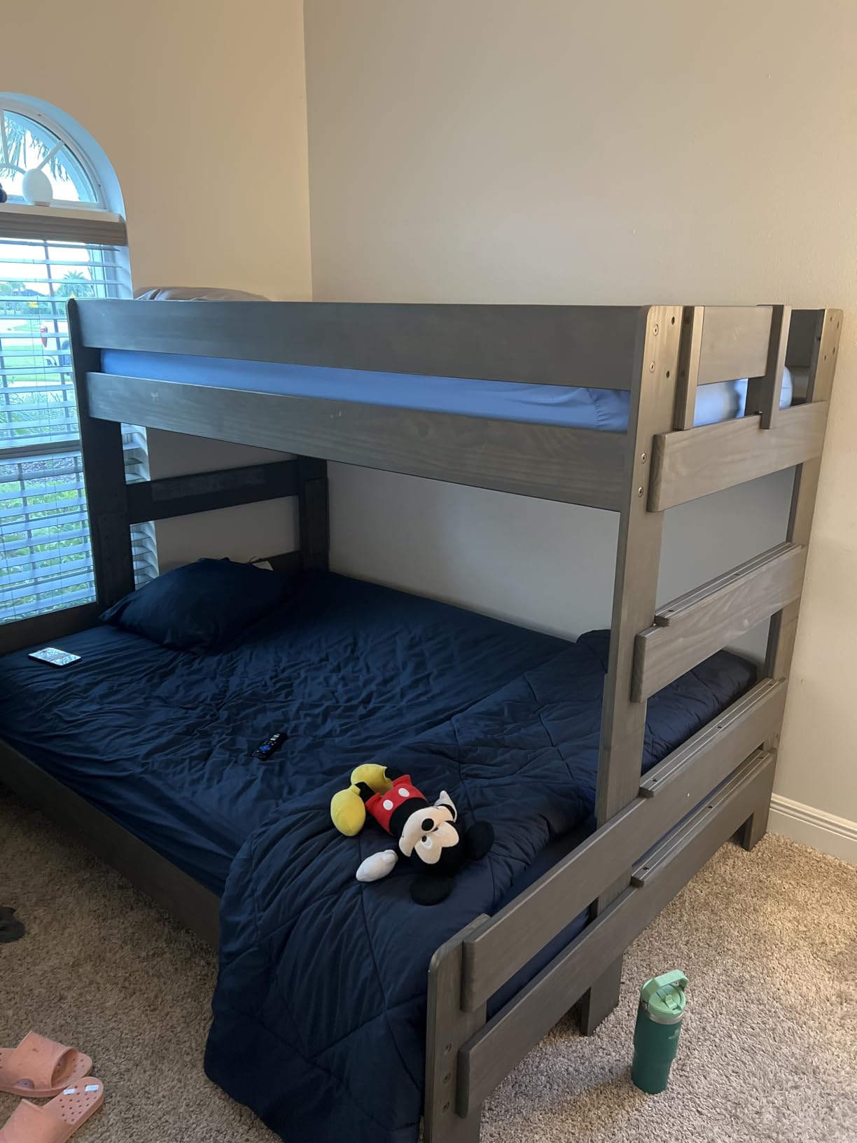 Max & Lily Bunk Bed, Twin-Over-Full Bed Frame For Kids, Solid Wood Bunk Bed for Kids, No Box Spring Needed, Driftwood customer photo 1