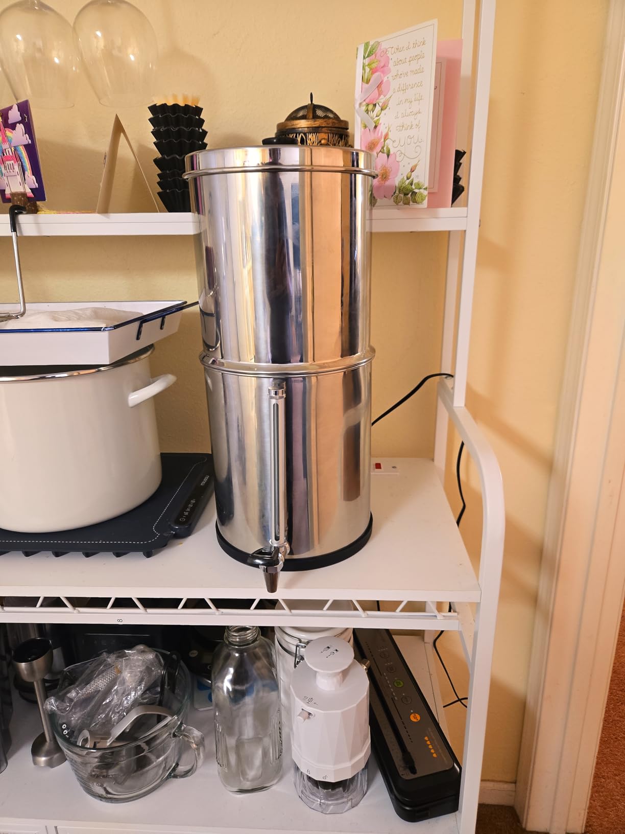 Purewell 3-Stage 0.01μm Ultra-Filtration Gravity Water Filter System, NSF/ANSI 42&372 Certification, 304 Stainless Steel Countertop System with 2 Filters and Stand, Reduce 99% Chlorine, 2.25G, PW-OB customer photo 2