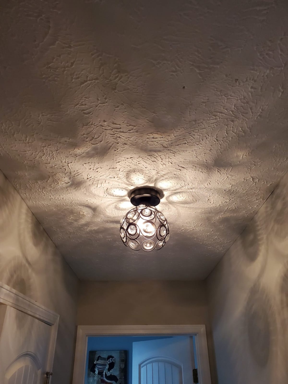 TISLYCO Set of 2 Crystal Chandelier Mini Crystal Ceiling Light Fixtures, Modern Flush Mount Ceiling Light for Dining Room, Hallway, Living Room customer photo 1