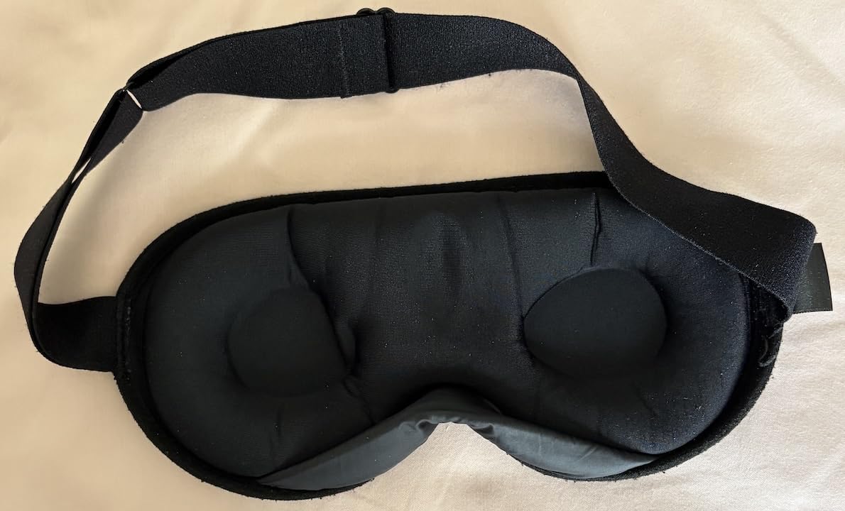 YFONG Weighted Sleep Mask for Women Men, 3D Light Blocking Eye Mask, Black | 4.2oz/120g, Pressure Relief, Zero Eye Pressure, Night Sleeping Mask, Adjustable Strap, Eye Cover, Blindfold for Travel, Nap customer photo 1