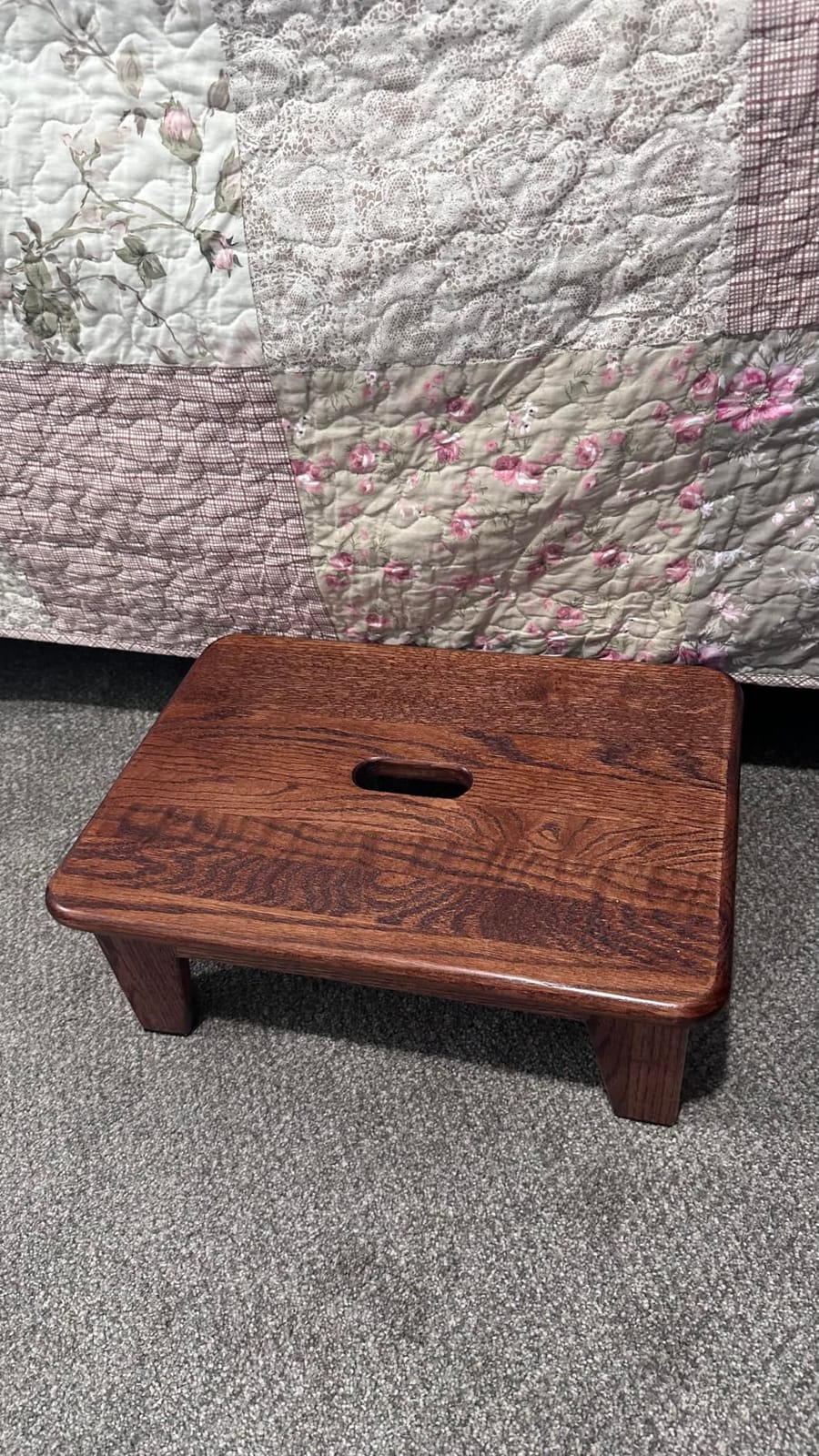 CONSDAN Step Stool for Bed - USA Grown Oak, Wooden Stool for Adults and Seniors, 6.5