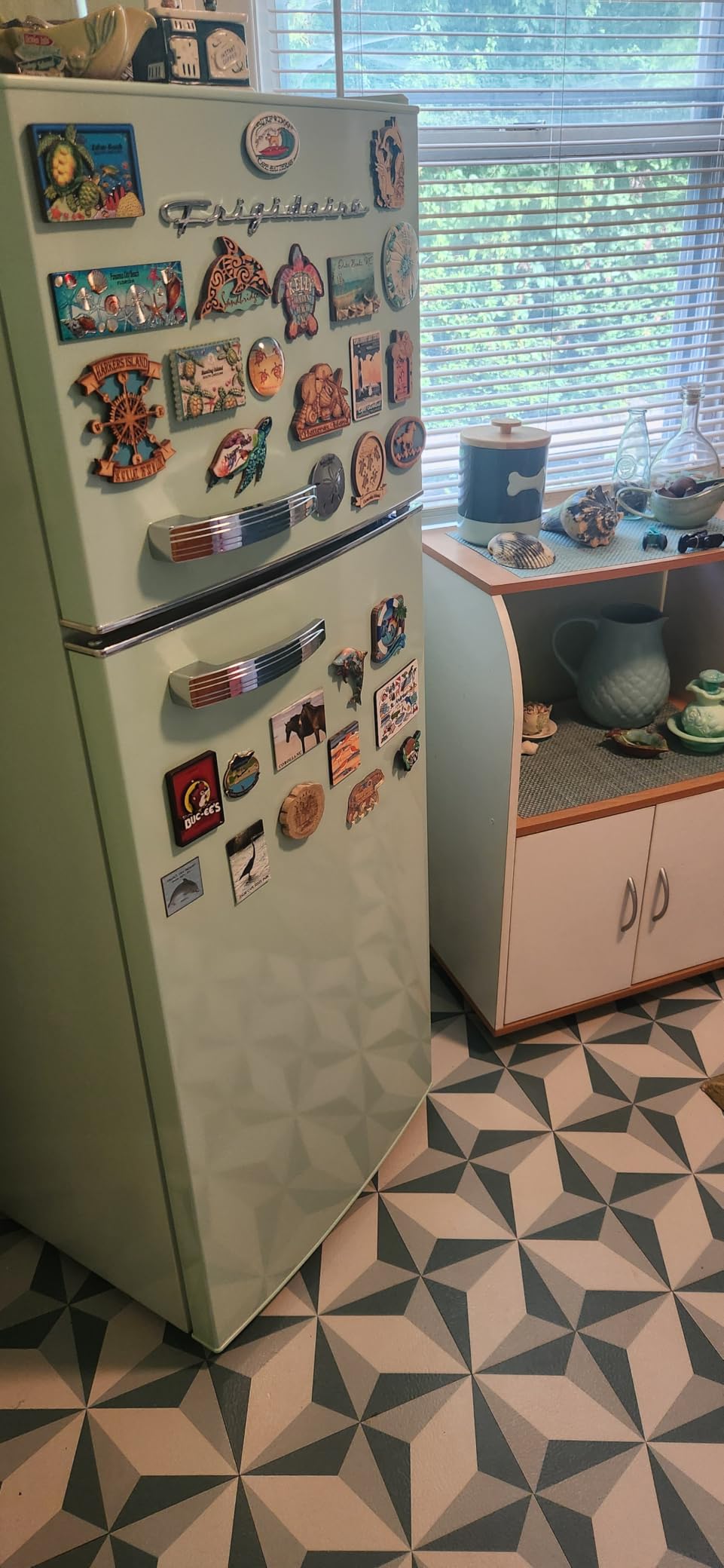 Frigidaire EFR753, 2 Door Apartment Size Refrigerator with Freezer, Retro Chrome Handle, 7.5 cu ft, Platinum Series, Stainless Steel, 7.5 customer photo 1