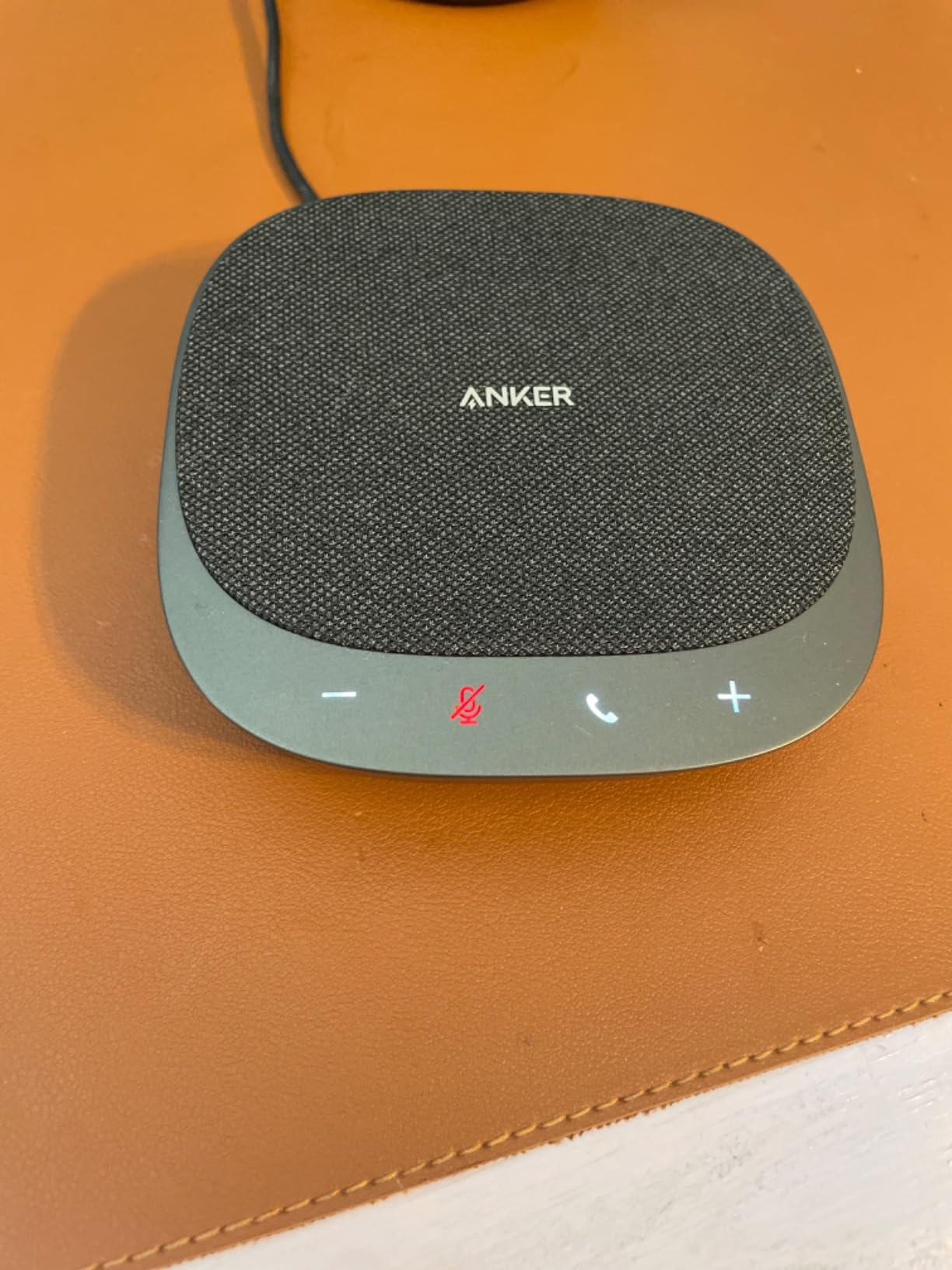 Anker PowerConf S330 USB Speakerphone, Conference Microphone for Home Office, Smart Voice Enhancement, Plug and Play, 360° Voice Coverage, Powerful Sound, Desktop PC Speaker, Online Meetings customer photo 1