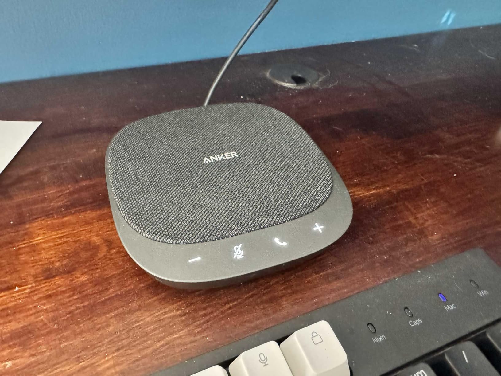 Anker PowerConf S330 USB Speakerphone, Conference Microphone for Home Office, Smart Voice Enhancement, Plug and Play, 360° Voice Coverage, Powerful Sound, Desktop PC Speaker, Online Meetings customer photo 2