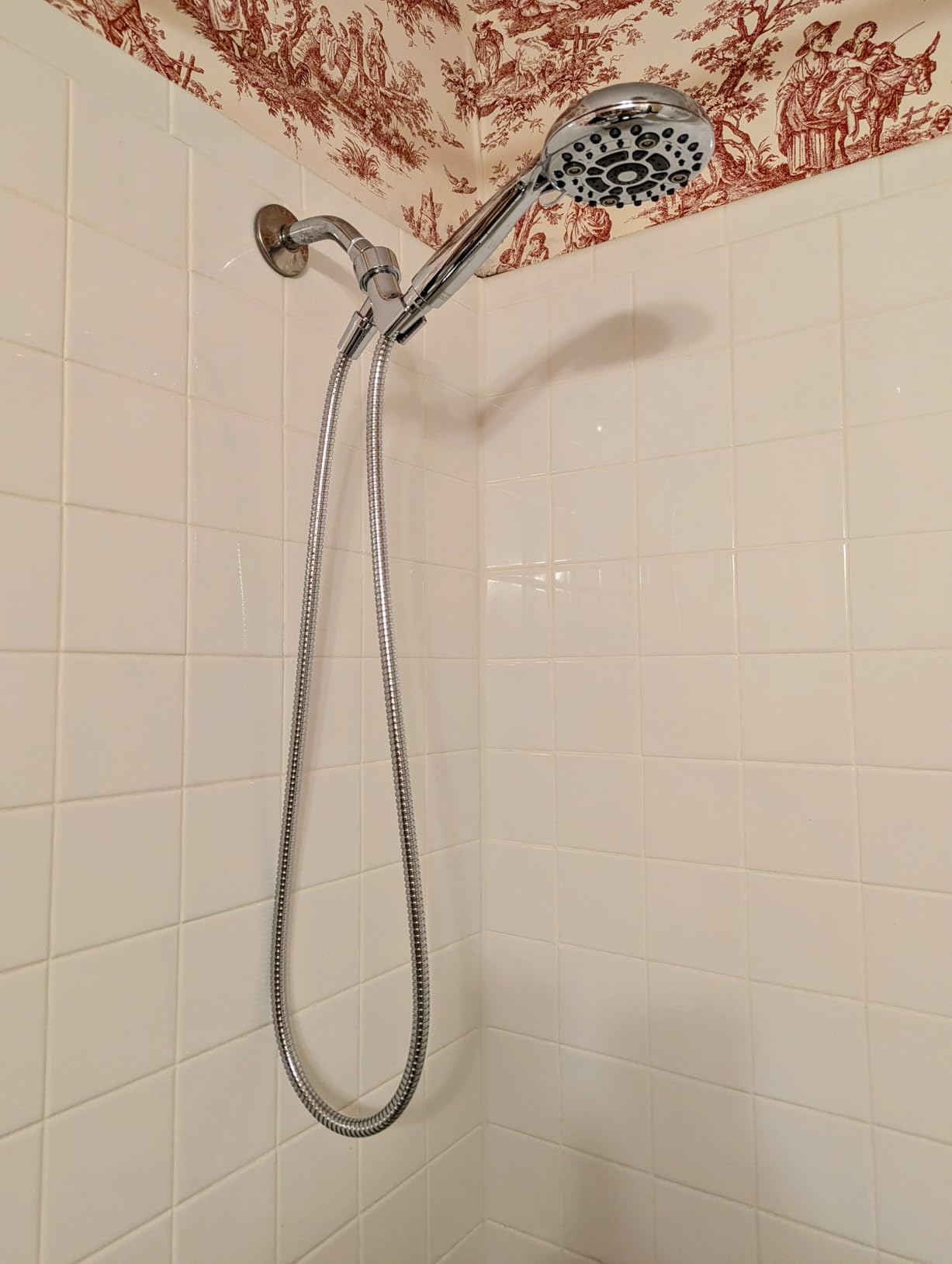 6 Spray Modes High Pressure Handheld Showerhead Set Upgraded | 5 Inches Shower Head with Handheld Spray, Shower Head 60 Inches Stainless Steel Hose-1-Min Install, Premium Chrome customer photo 1