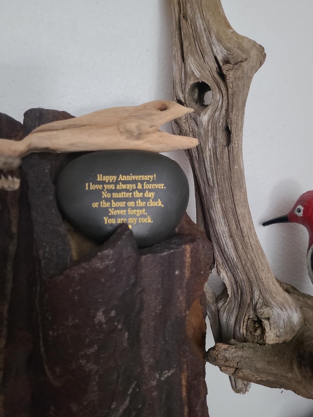 VELENTI Happy Anniversary Decorative Stones Rock - Heartwarming You are My Rock Wedding Presents, Inspiring Anniversaries Keepsake for Her, Decorative Accessories Anniversary Present for Him customer photo 2