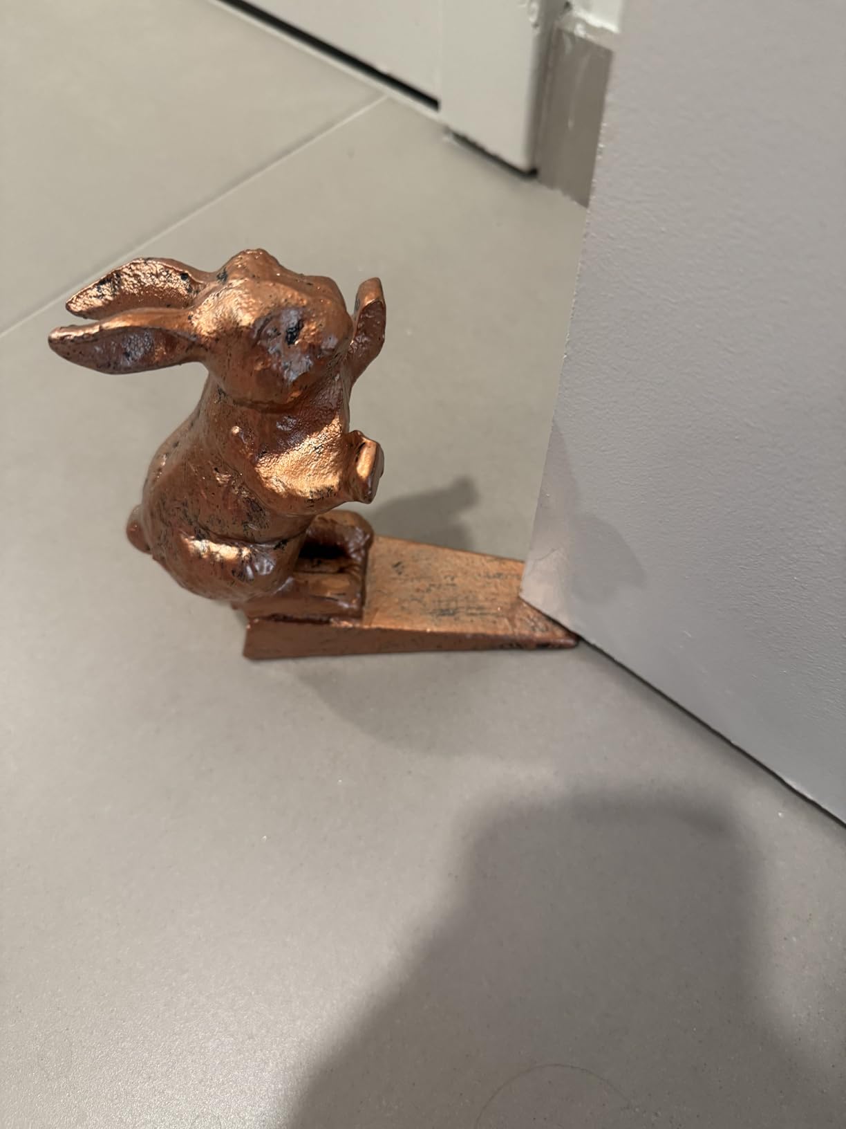 Cast Iron Stag Head Wedge Floor Door Stop, Black Finish, 2.3 lbs customer photo 1