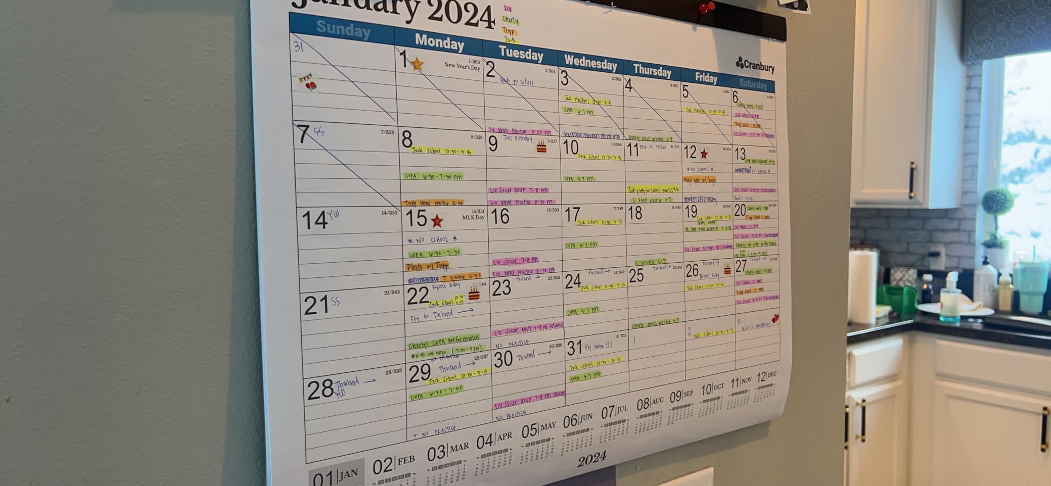 CRANBURY 2026-2027 Desk Calendar 22x17, 18-Month Wall Planner | Large 22x17 monthly calendar with spacious writing blocks customer photo 1