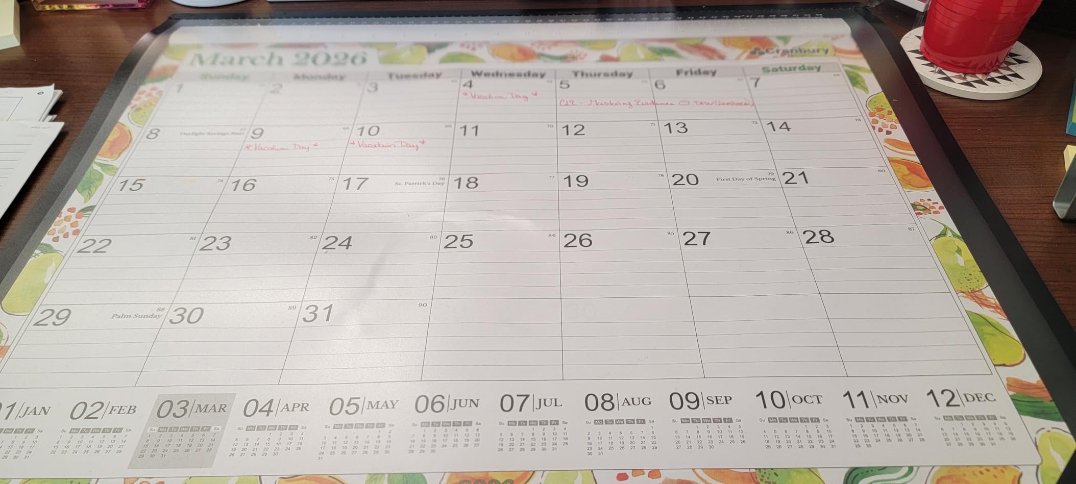 CRANBURY 2026-2027 Desk Calendar 22x17, 18-Month Wall Planner | Large 22x17 monthly calendar with spacious writing blocks customer photo 2