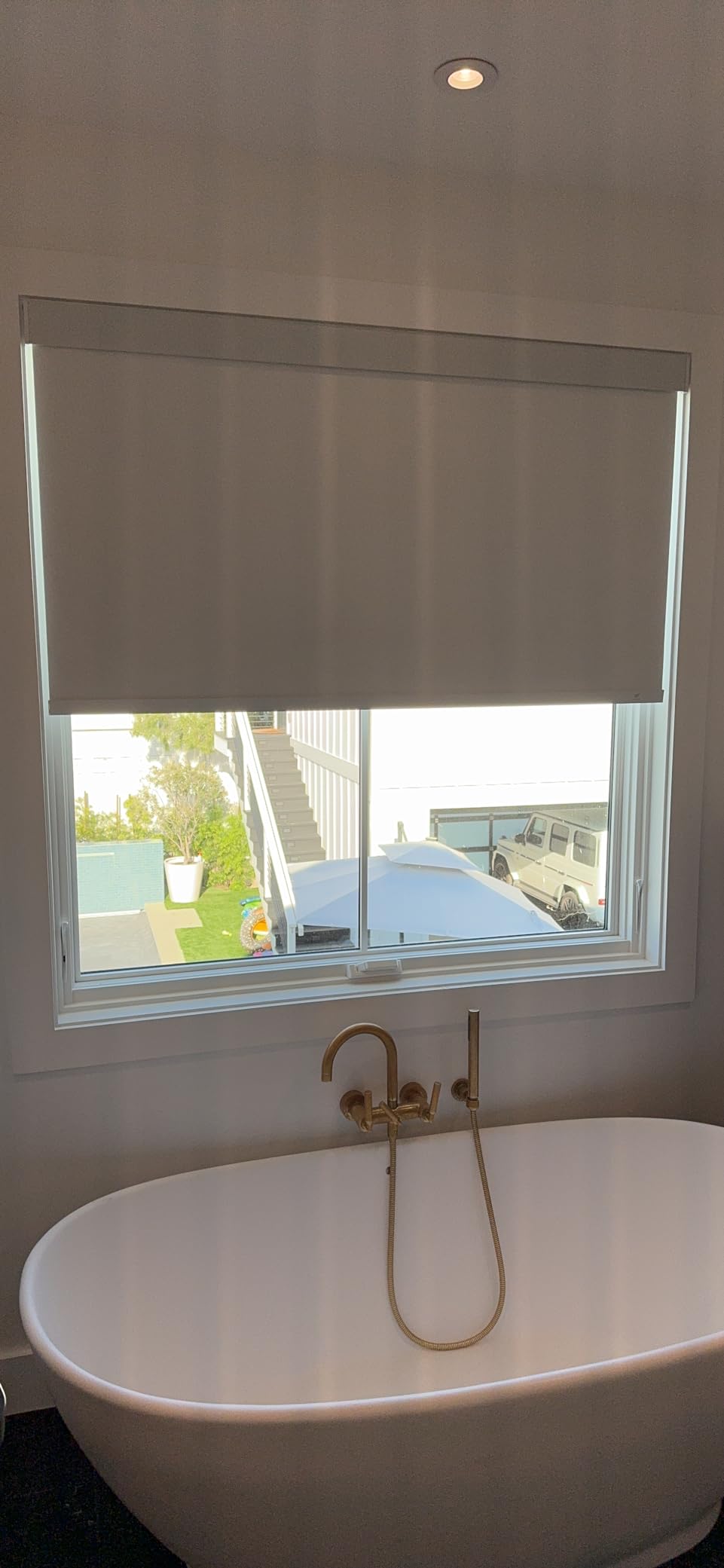 Motorized Smart Roller Shades, 100% Blackout Essential White | Customized Automatic Shades for Indoor Window, Cordless Electric Blinds Compatible with Alexa/Homekit/Google customer photo 2