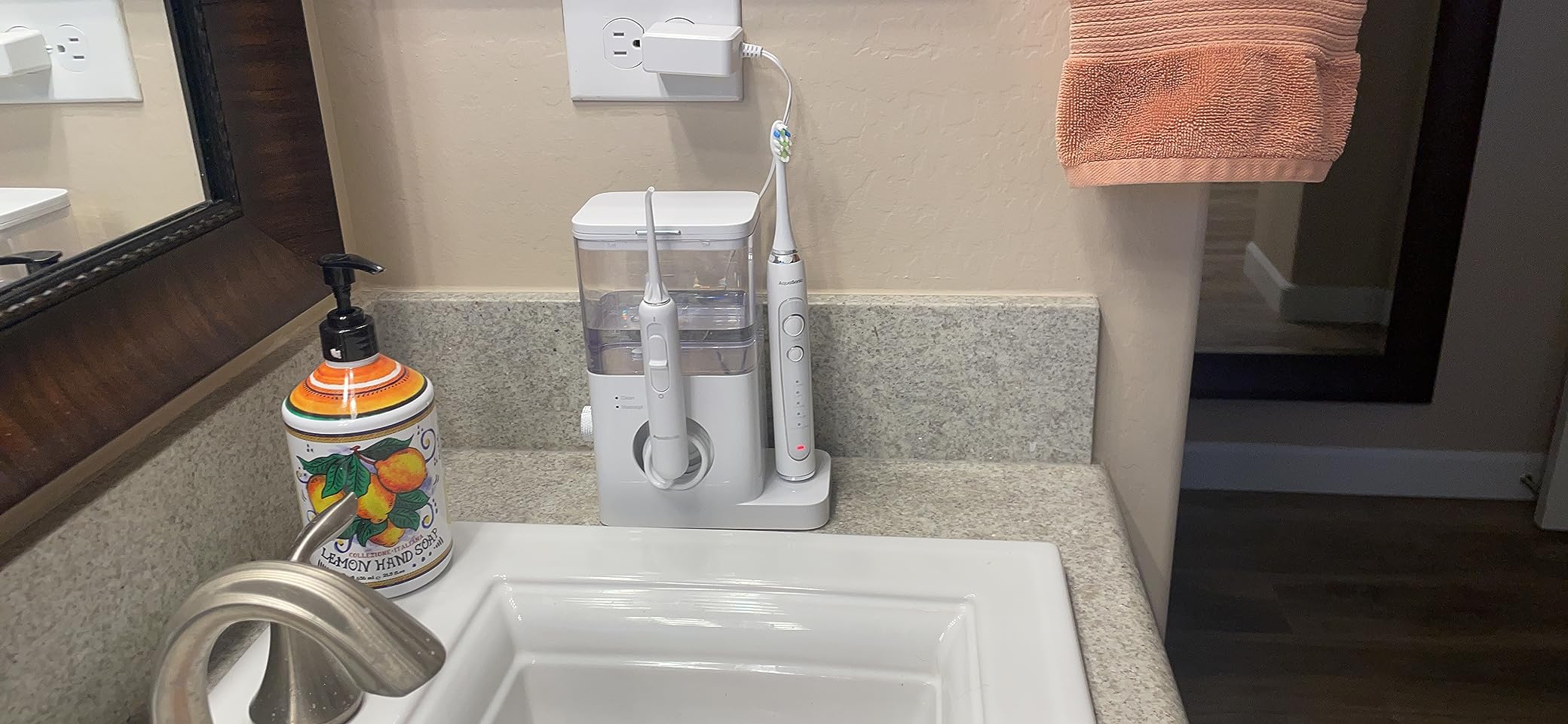 AquaSonic Home Dental Center PRO - Brushing & Flossing Made Easy - Brush & Floss - Power Toothbrush & Water Flosser - Whiter Teeth & Healthier Gums - Black Series Pro+Oral Irrigator customer photo 2