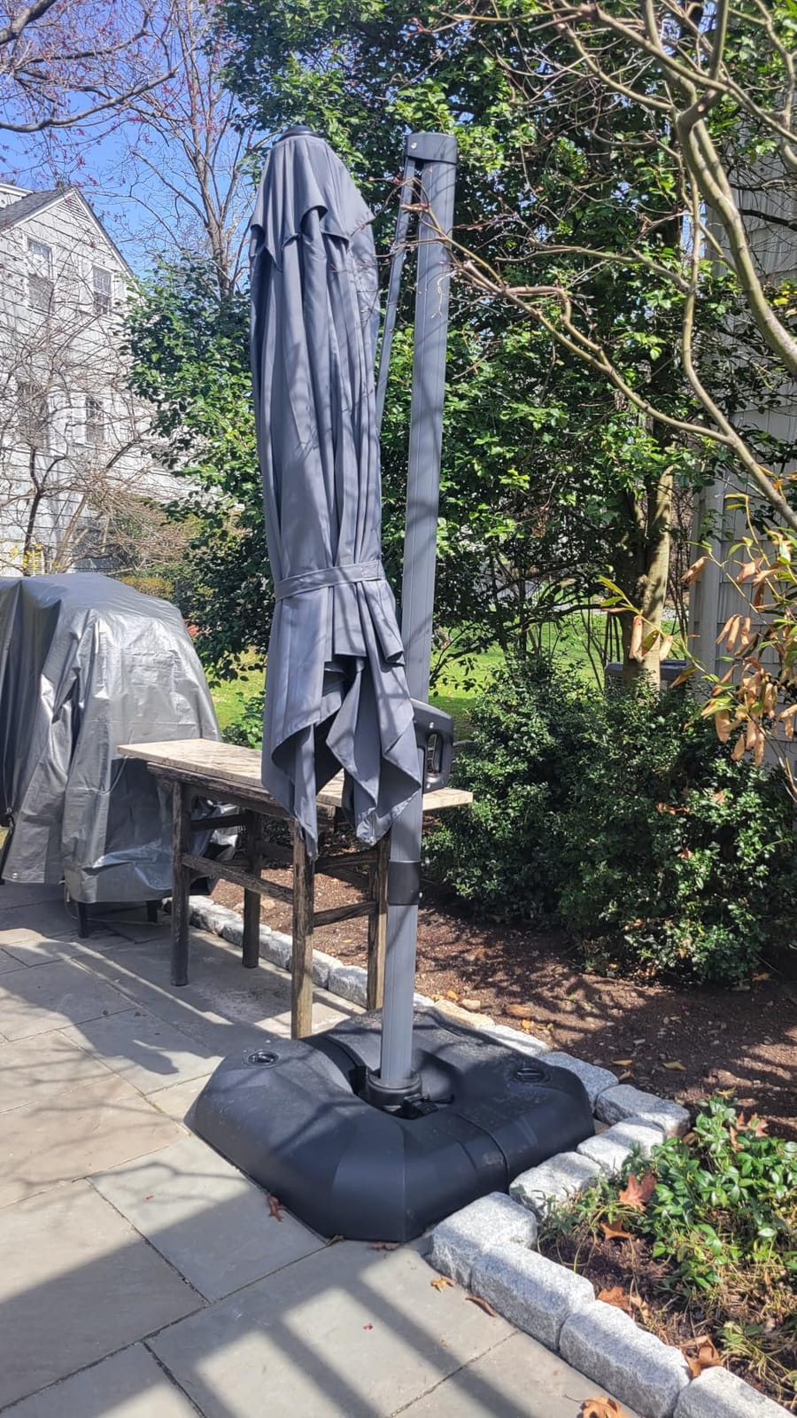 PURPLE LEAF Patio Umbrella Base SBL4090 Water & Sand Filled Weighted Base Outdoor Umbrella Base for Offset Cantilever Umbrella 200 Lbs customer photo 1