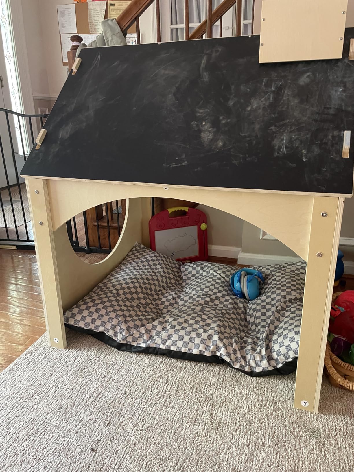 Avenlur Indoor Montessori Wooden and Waldorf Style Playhouse for Toddlers with Double Chalkboard Roof. Sturdy Play Set Structure for Children and Kids ECC Early Childhood Day Care, Preschool Playroom customer photo 1