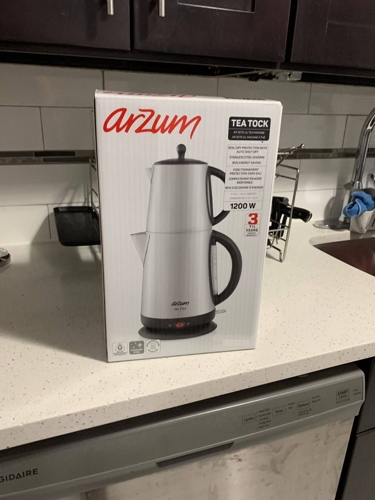 Arzum Tea Tock Electric Turkish Tea Maker, Stainless Steel, 120V customer photo 1