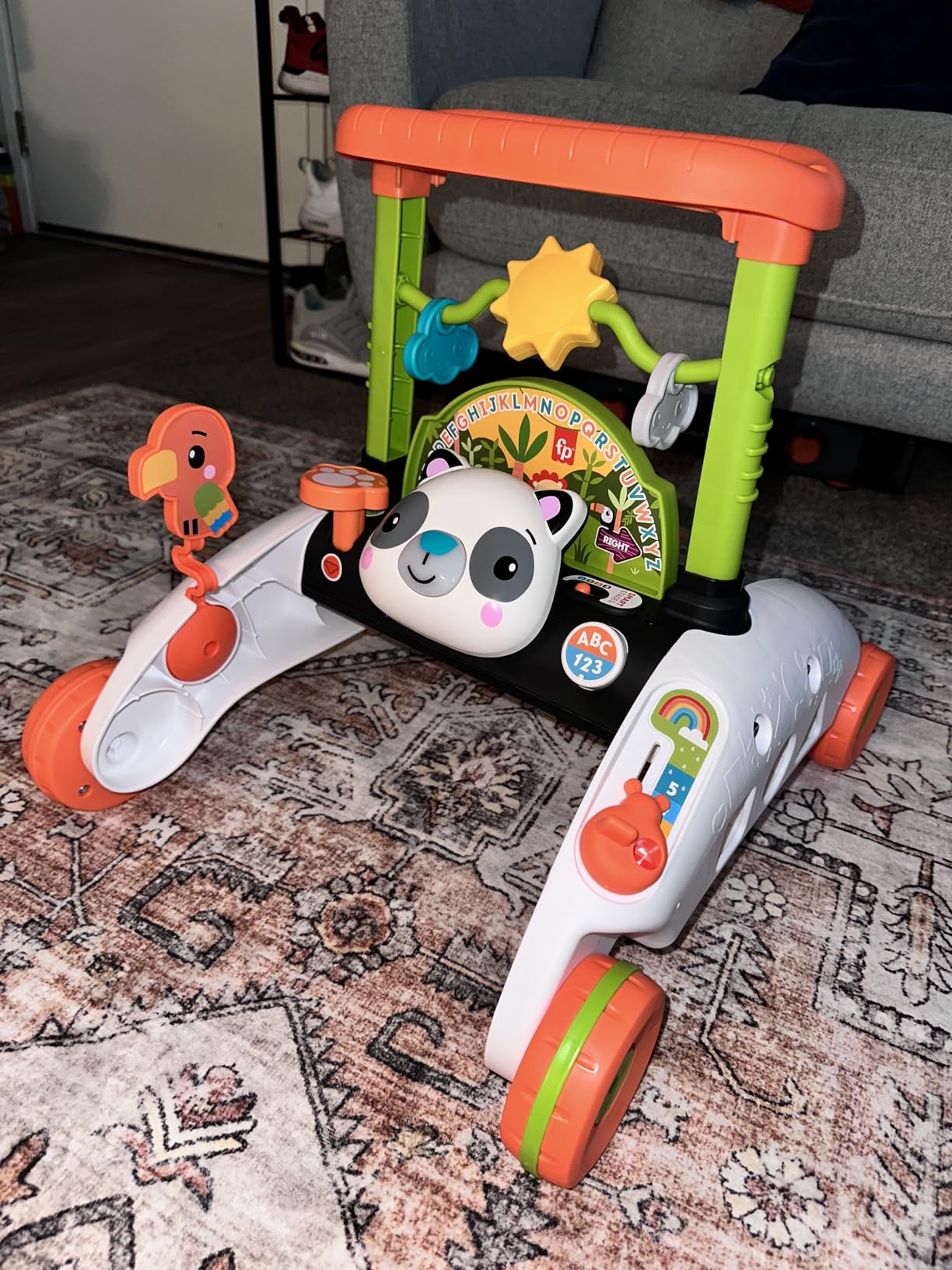 Fisher-Price 2-Sided Steady Speed Panda Walker Musical Push Toy | Smart Stages Learning Content, 10+ Activities, 3 Shape Blocks, Baby & Toddler Ages 6+ Months (Amazon Exclusive) customer photo 2