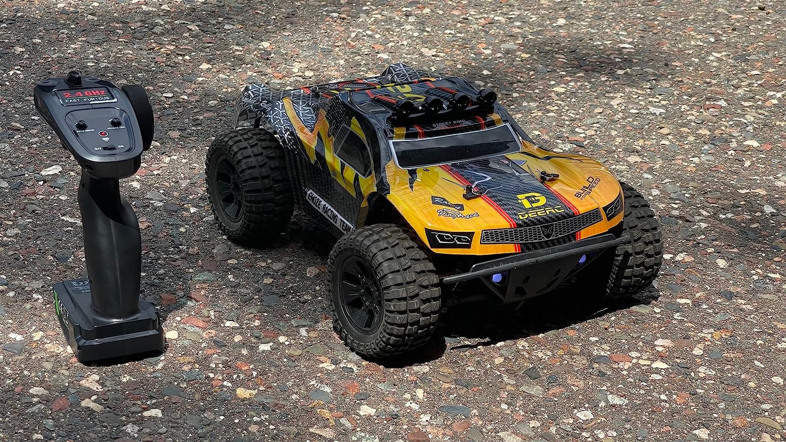 DEERC 9201E 1:10 RC Truck for Adults & Boys, 48 KPH 4WD Short Course RC Car with LED Lights, Functional Spare Tire, Metal Dog Bone, 2 Batteries, 40 Min, Hobby Grade All Terrain Remote Control Truck customer photo 2