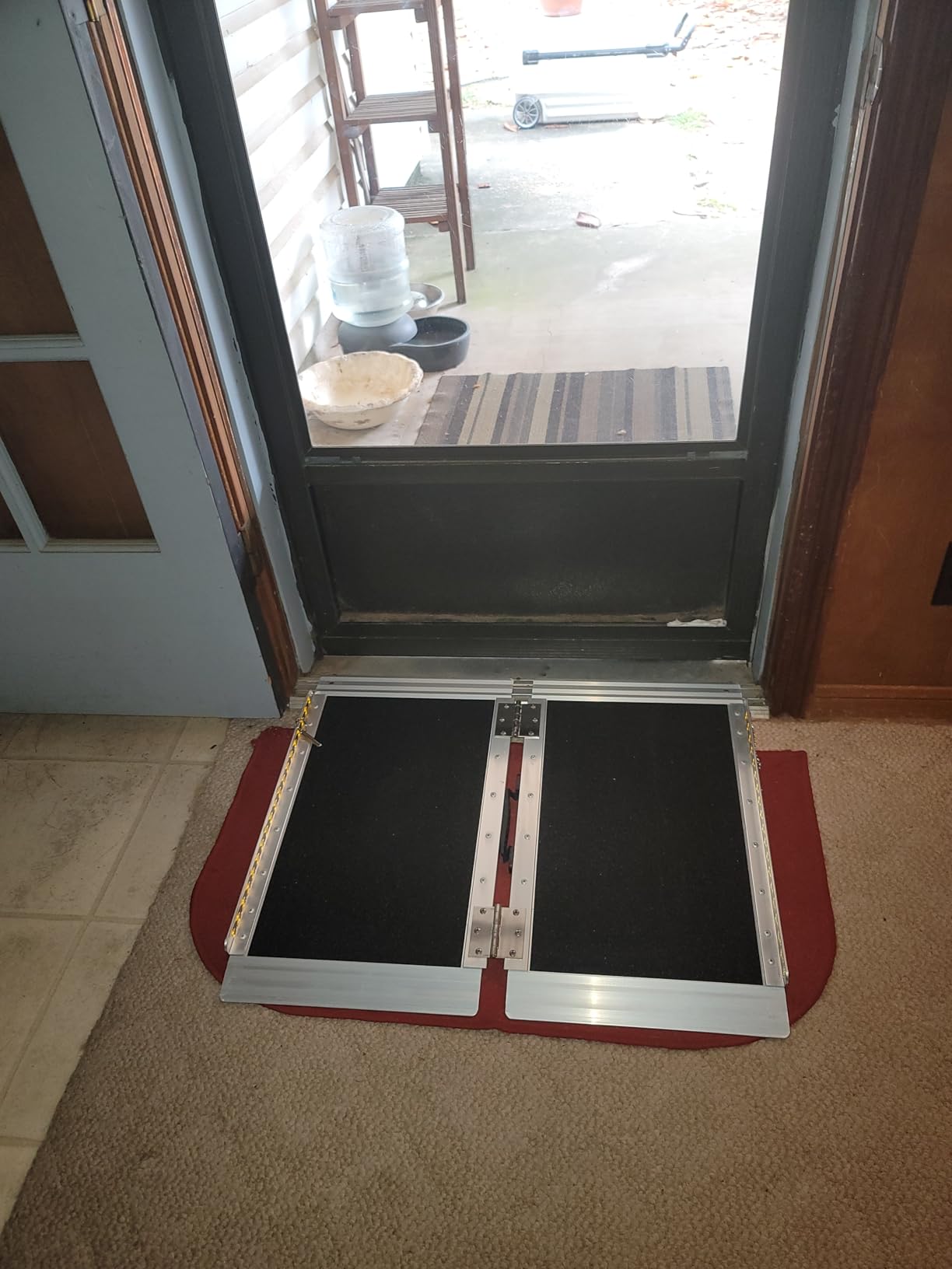 FACHNUO 3FT Portable Wheelchair Ramp for Home Steps, Non-Skid Aluminum Ramp | 800LBS Capacity, with Handle, Applicable 3-9