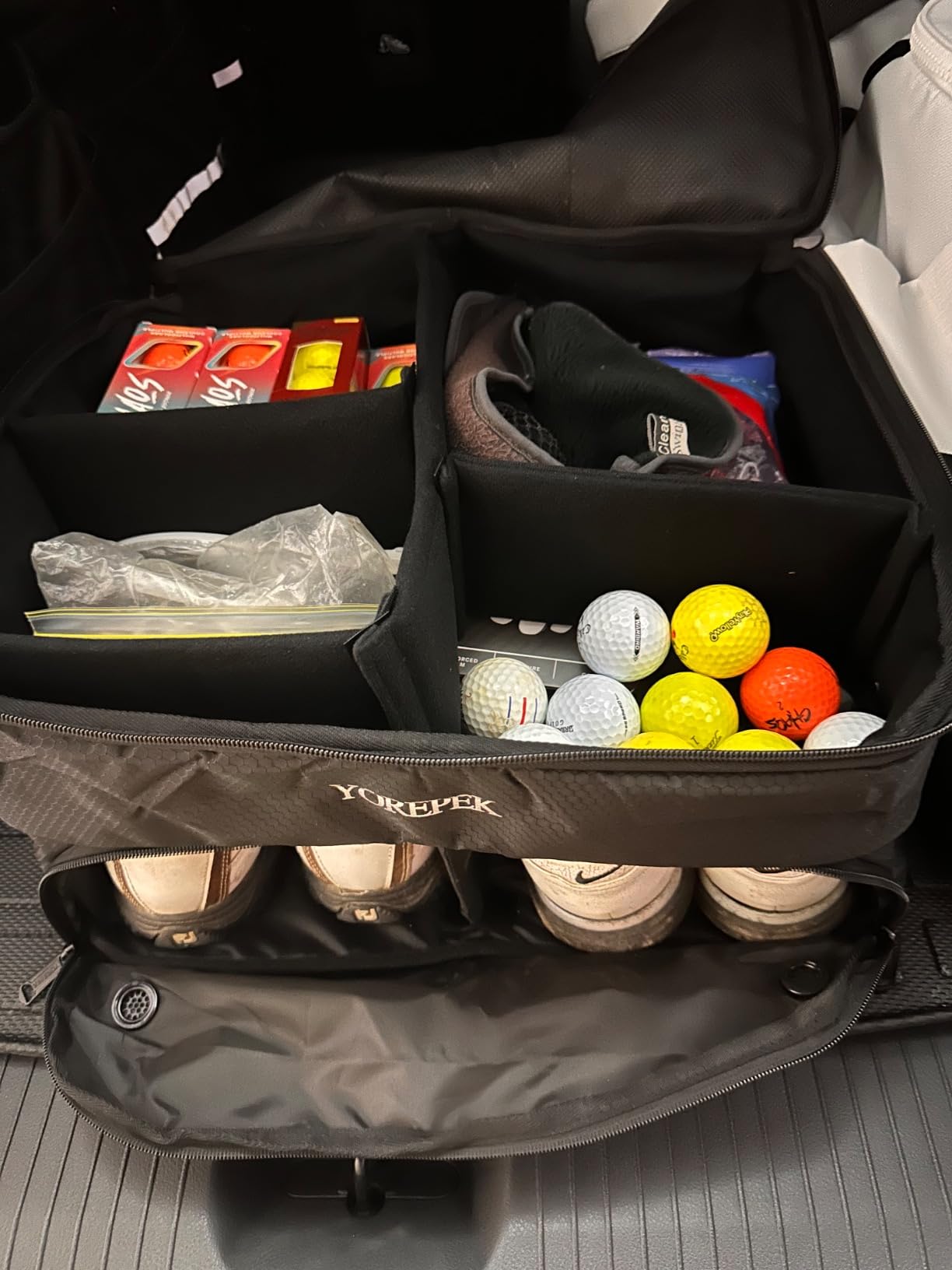 YOREPEK Golf Gifts for Men, 2 Layer Golf Trunk Organizer for 2 Pair Shoes customer photo 1