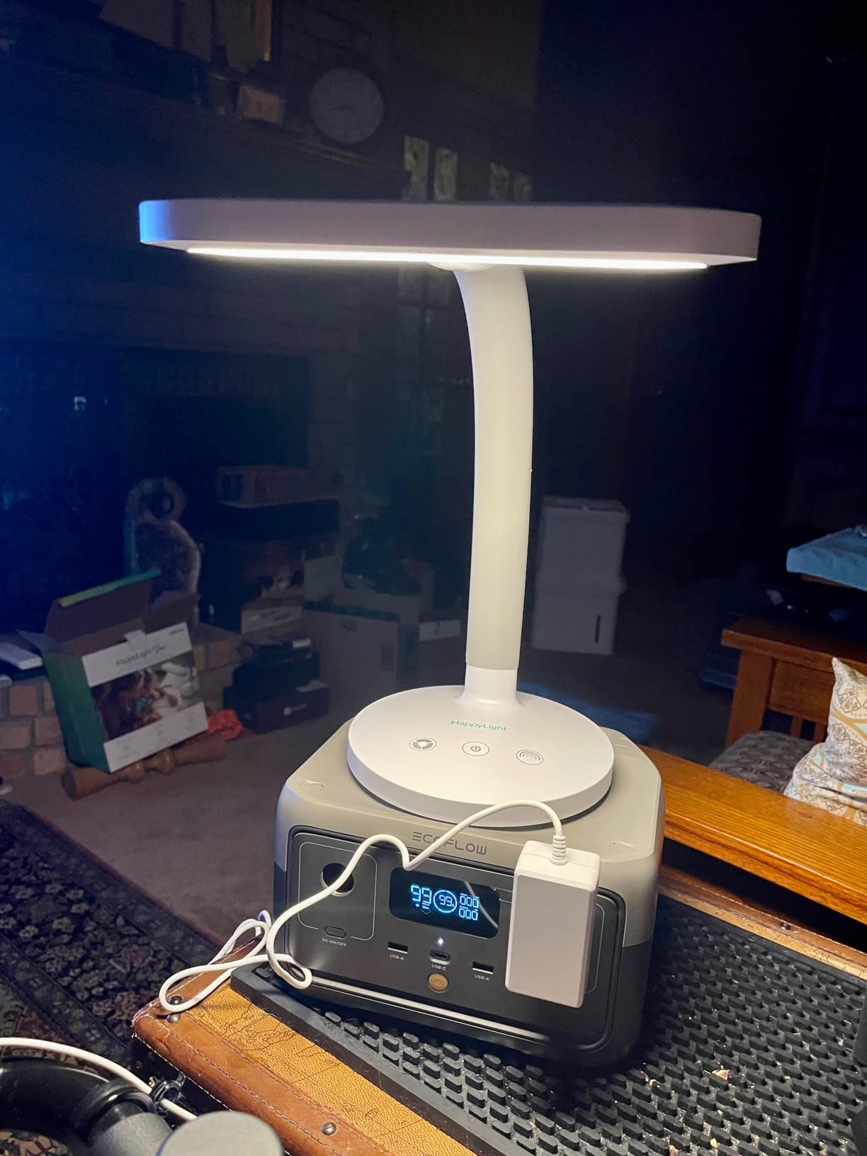 Verilux HappyLight Duo - 2-in-1 Light Therapy & Task Desk Lamp - UV-Free Full Spectrum LED, 10,000 LUX, Adjustable Brightness and Color, Flexible Gooseneck, and Integrated USB Charging Port customer photo 1