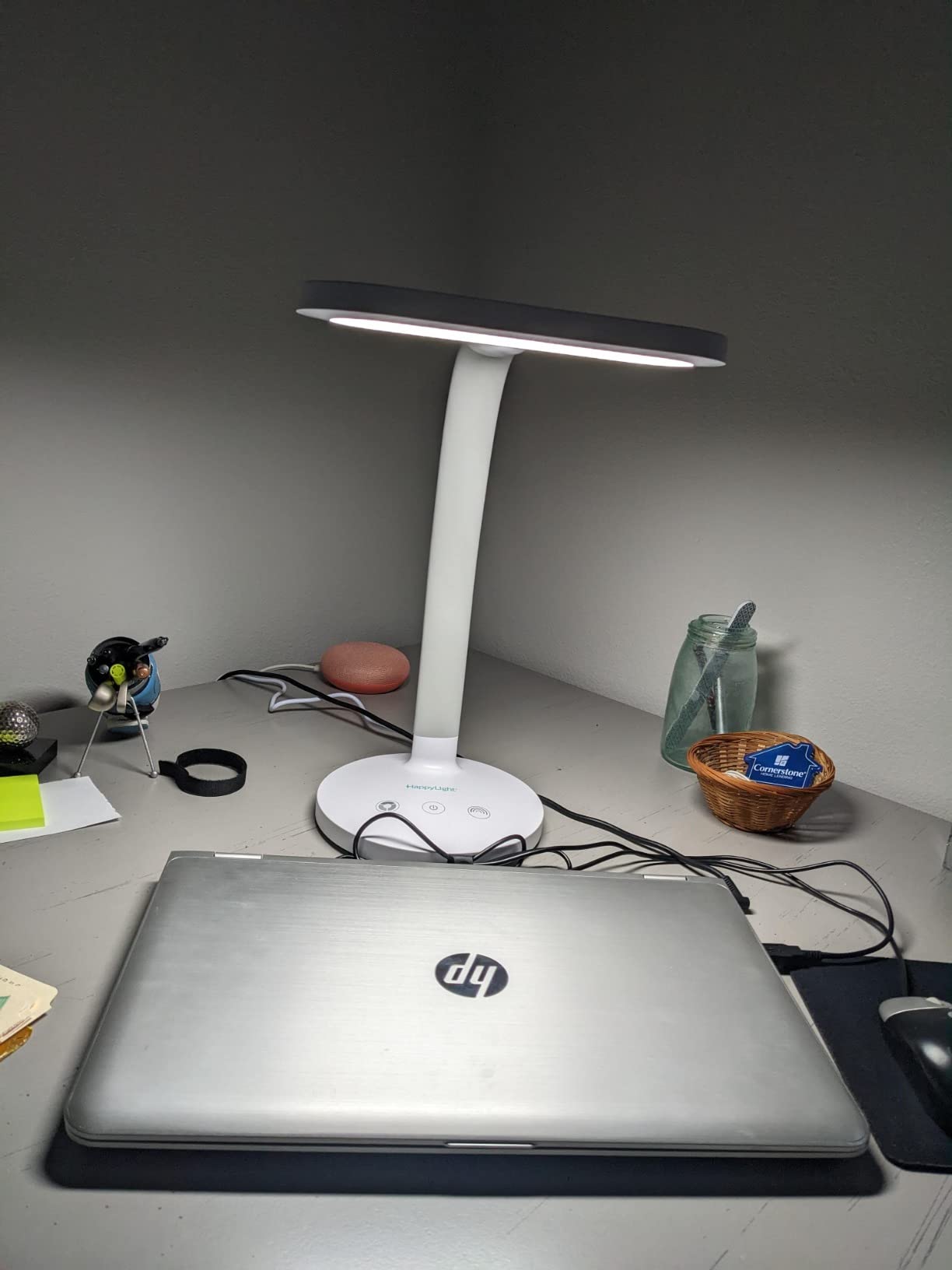 Verilux HappyLight Duo - 2-in-1 Light Therapy & Task Desk Lamp - UV-Free Full Spectrum LED, 10,000 LUX, Adjustable Brightness and Color, Flexible Gooseneck, and Integrated USB Charging Port customer photo 2