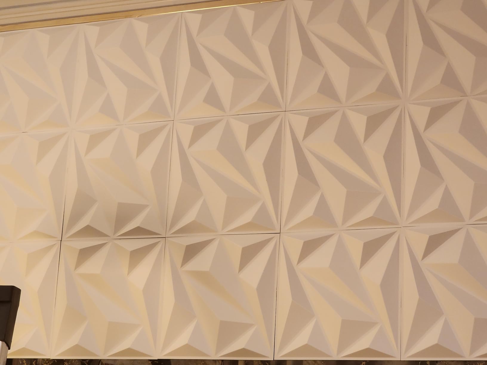 Art3dwallpanels 33 Pack 3D Wall Panels Diamond, Black, 12''x12'' | PVC Accent Wall Panels for Interior Wall Decor, Living Room, Lobby Bedroom Hotel Office, Cover 32.Sq.Ft customer photo 2
