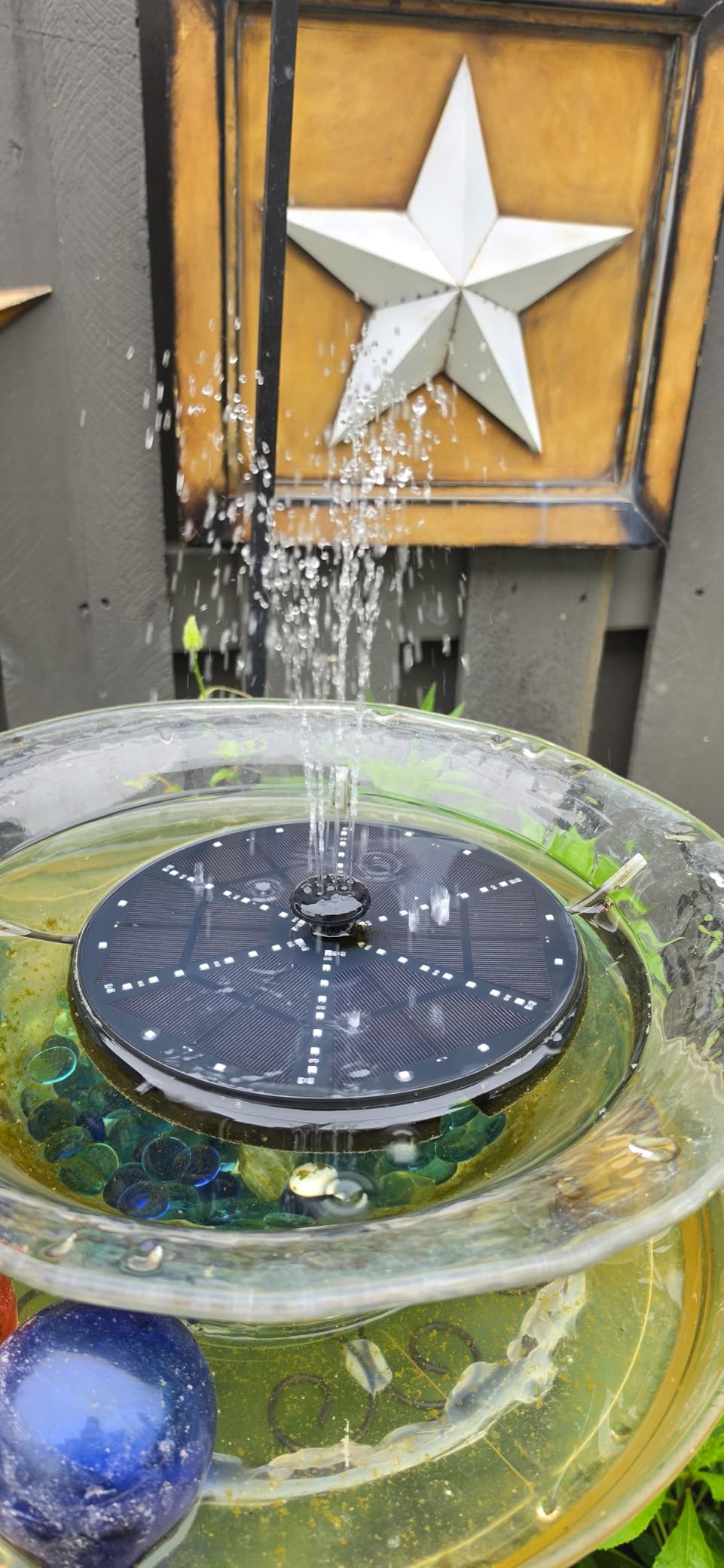 Solar Bird Bath Fountains Upgraded, 4W Solar Powered Water Fountain Pump with 4000 Battery, 7 Nozzles & 4 Fixers, Colorful LED Lights for Garden, Pond, Swimming Pool, Fish Tank, and Outdoor customer photo 2