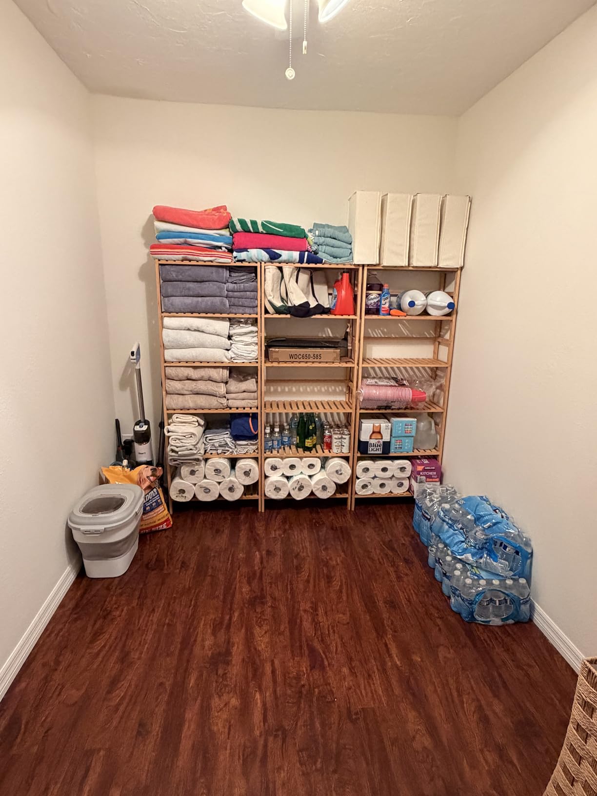 FOTOSOK 6-Tier Bamboo Shelf with Adjustable Shelves, Bamboo Kitchen Cabinet Tall Bamboo Bookshelf and Plant Shelf with 250-lb Shelf Capacity for Laundry Bathroom Kitchen Pantry Home Office customer photo 1