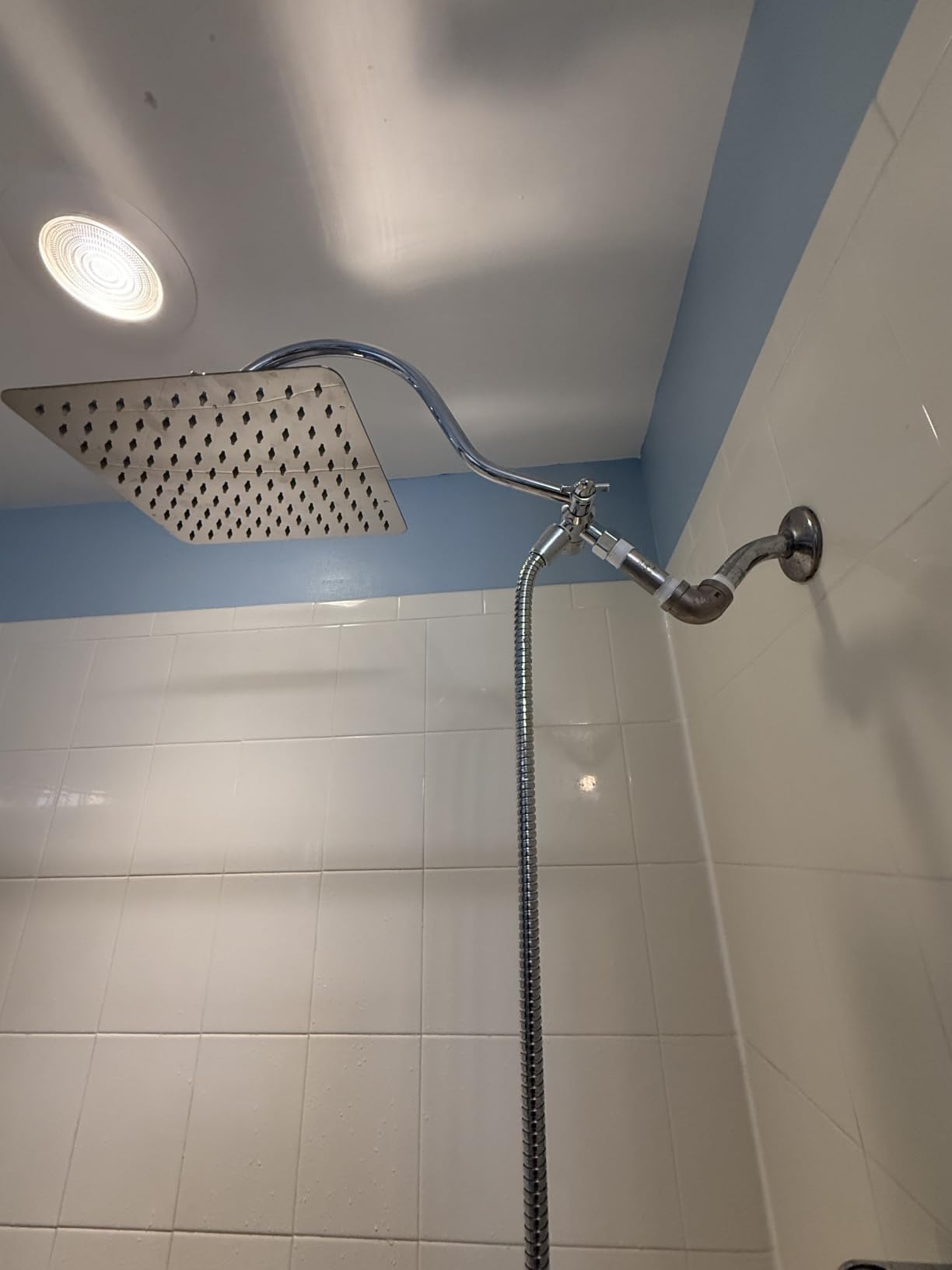 Hibbent All Metal cUPC Certified High Pressure Rainfall 10'' Shower Head | Dual Shower Heads with Handheld 10 Sprays Combo, 12'' Adjustable Extension Arm, 71'' Shower Hose customer photo 1