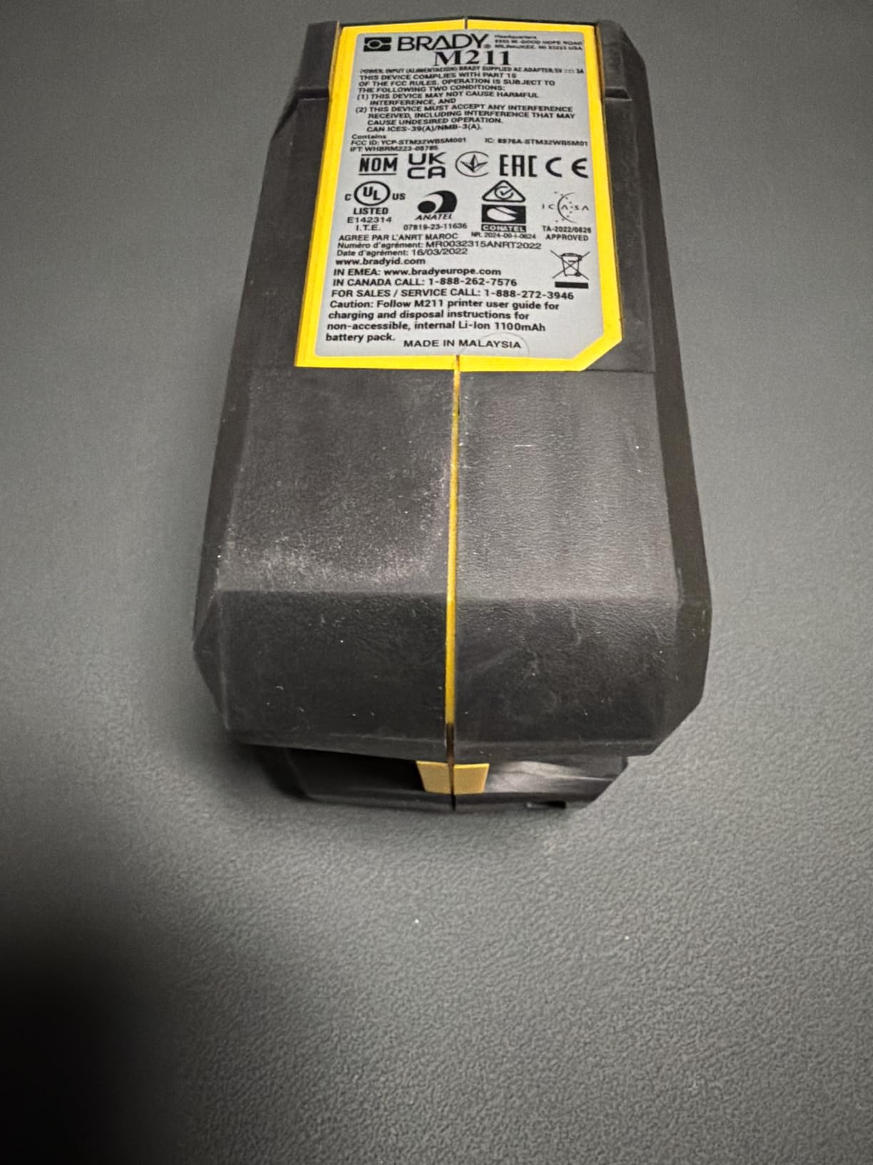 Brady M211 Portable Bluetooth Monochrome Label Printer, Yellow/Black customer photo 1