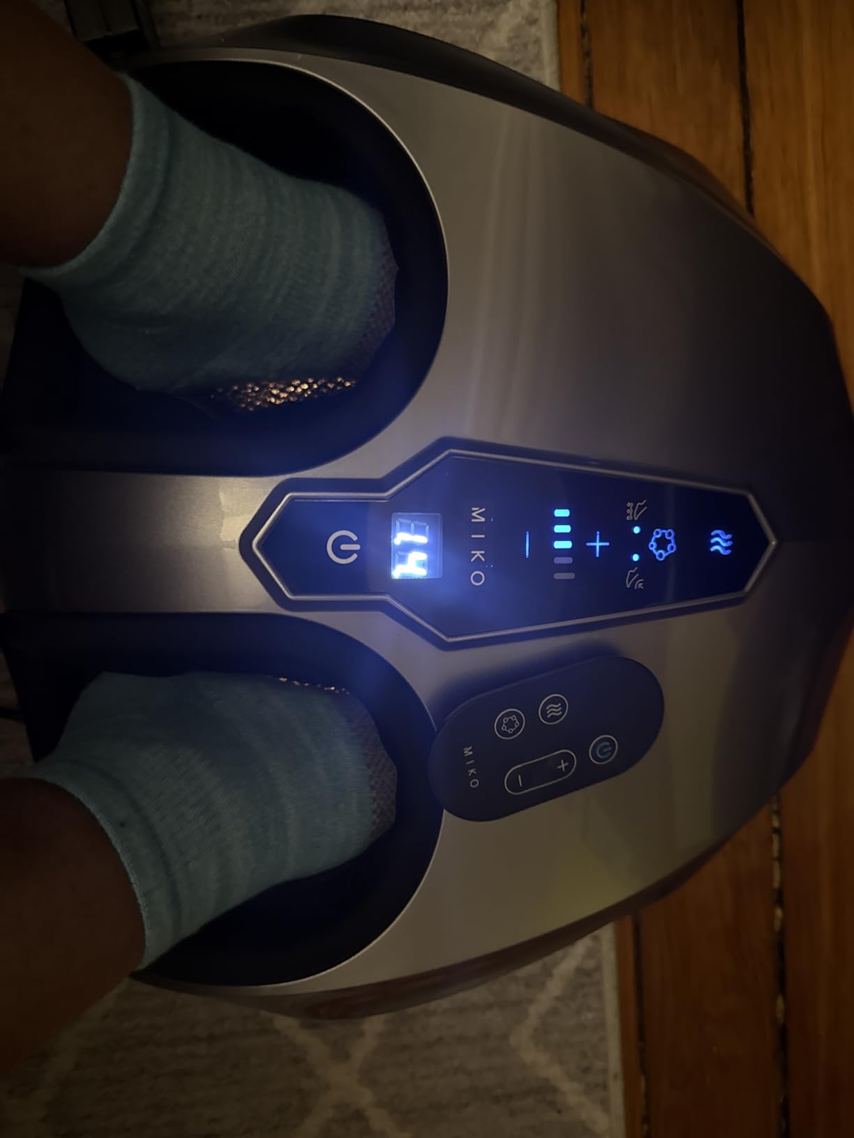MIKO Shiatsu Foot Massager with Heat and Air Compression | 5 pressure levels, 3 modes, rolling & wireless remote; for plantar fasciitis and neuropathy customer photo 1