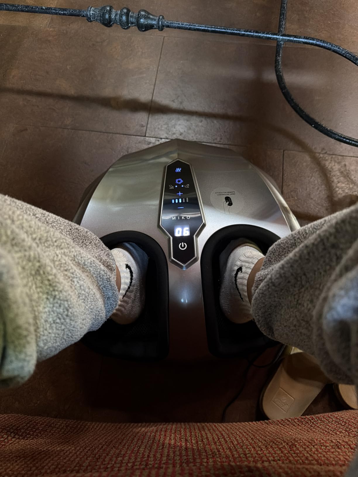 MIKO Shiatsu Foot Massager with Heat and Air Compression | 5 pressure levels, 3 modes, rolling & wireless remote; for plantar fasciitis and neuropathy customer photo 2