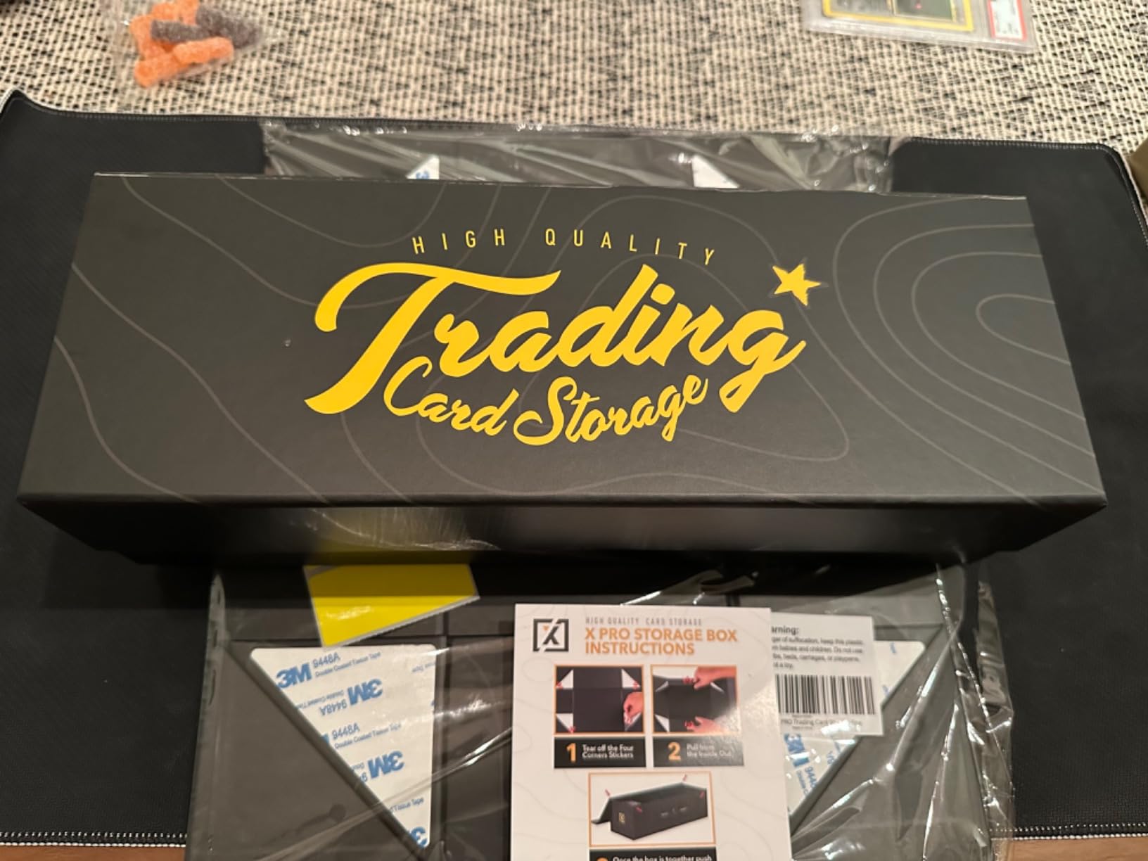 HOMEXPRO Trading Card Storage Box [3 PACK] - Magnetic Lid | Fits 800 Cards, 200 Toploaders, or 50 One Touch - Baseball Card Storage Box - Labels included customer photo 1