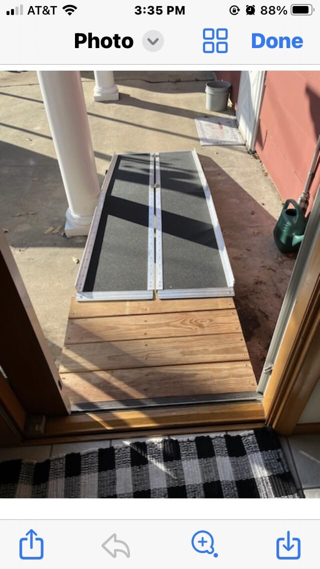 8FT Wheelchair Ramp with Support Legs, Portable Ramps for Home Steps | 800lbs Load-Bearing, Non-Slip, Aluminum, Foldable, Tool-Free Assembly, Easy to store and carry, for Scooters, Stairs, Entry customer photo 1