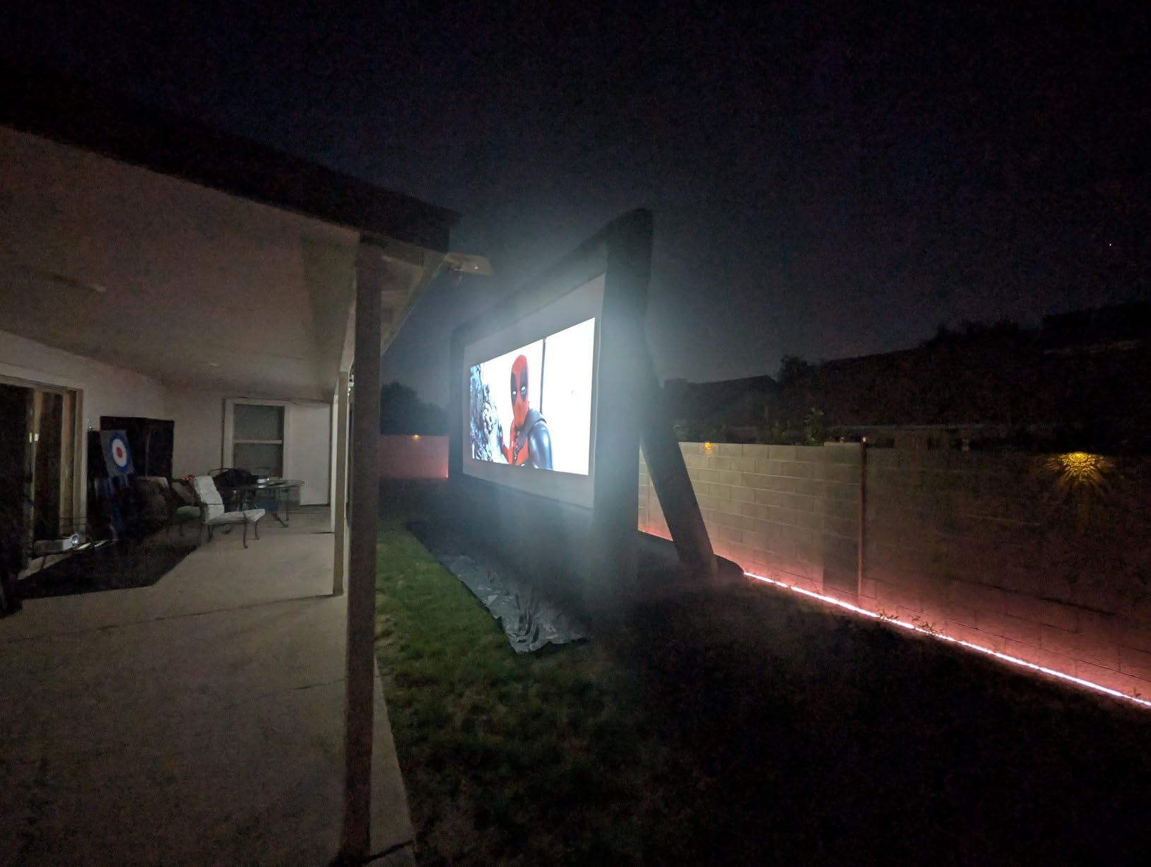 Inflatable Projector Screen, 16FT Blow Up Movie Screen Outdoor Projector, Easy Set Up One-piece Design Front & Rear Projection with Air Blower for Outside Backyard Family Movie Night Pool Party customer photo 2
