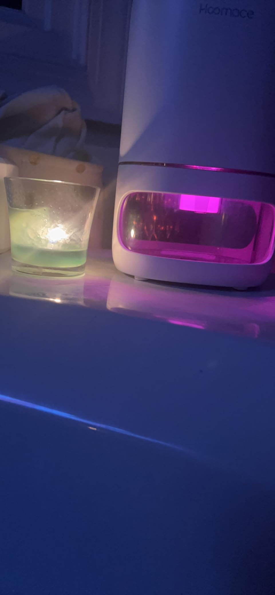 Small Dehumidifiers for Bedroom w/Air Purifying Function, 1000 ml/35 oz for 2500 Cubic Feet (260 sq ft) with 7 Colorful LED Lights Timer Set Negative Ions Below 30 dB, Auto Shut-Down customer photo 1