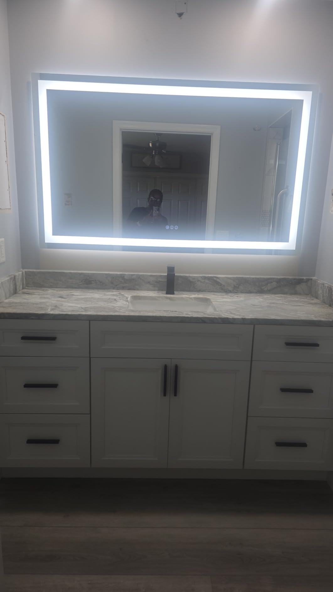 60x36 LED Bathroom Mirror with Lights, Lighted Vanity Mirror | Backlit and Front Light, Anti-Fog, 3 Color Dimmable, Memory, Tempered Glass, IP54 Waterproof, UL Listed customer photo 2
