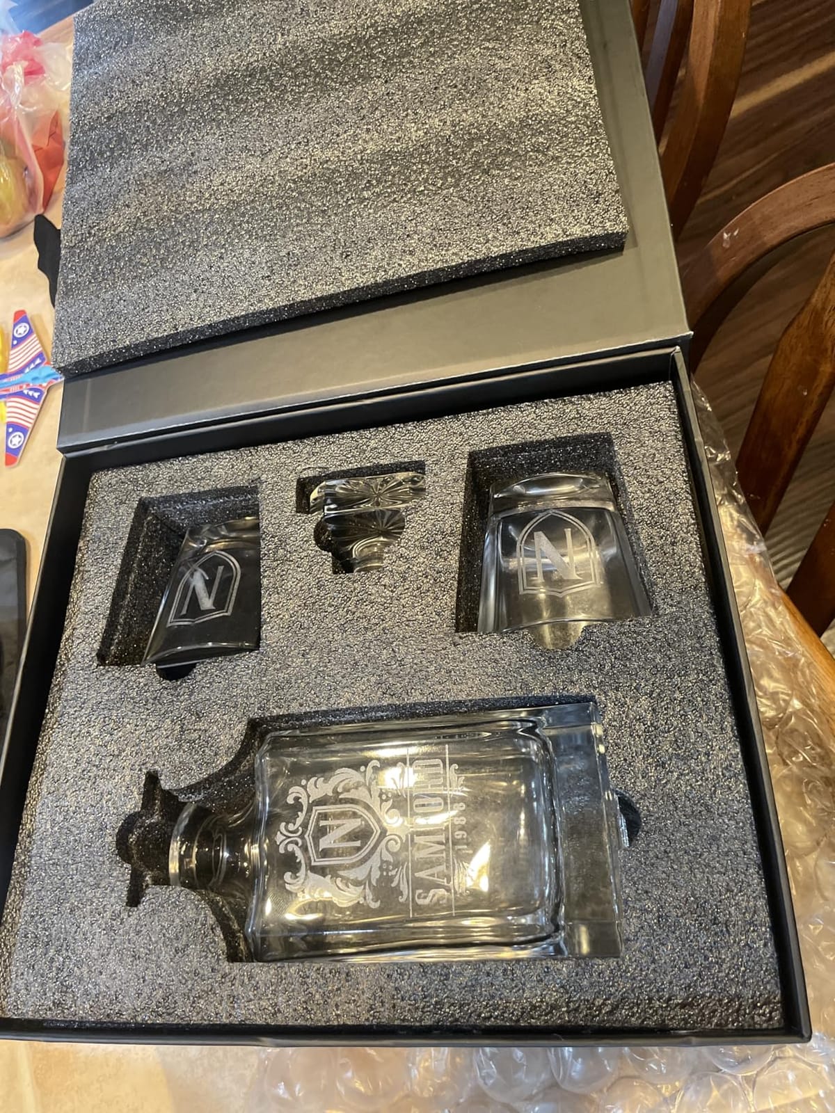 Personalized Whiskey Decanter Set - 5 Design Options - Custom Liquor 25 oz, 750ml Liquor Decanter w/Whiskey Glass Set Options, Birthday & Retirement Gifts for Men customer photo 1