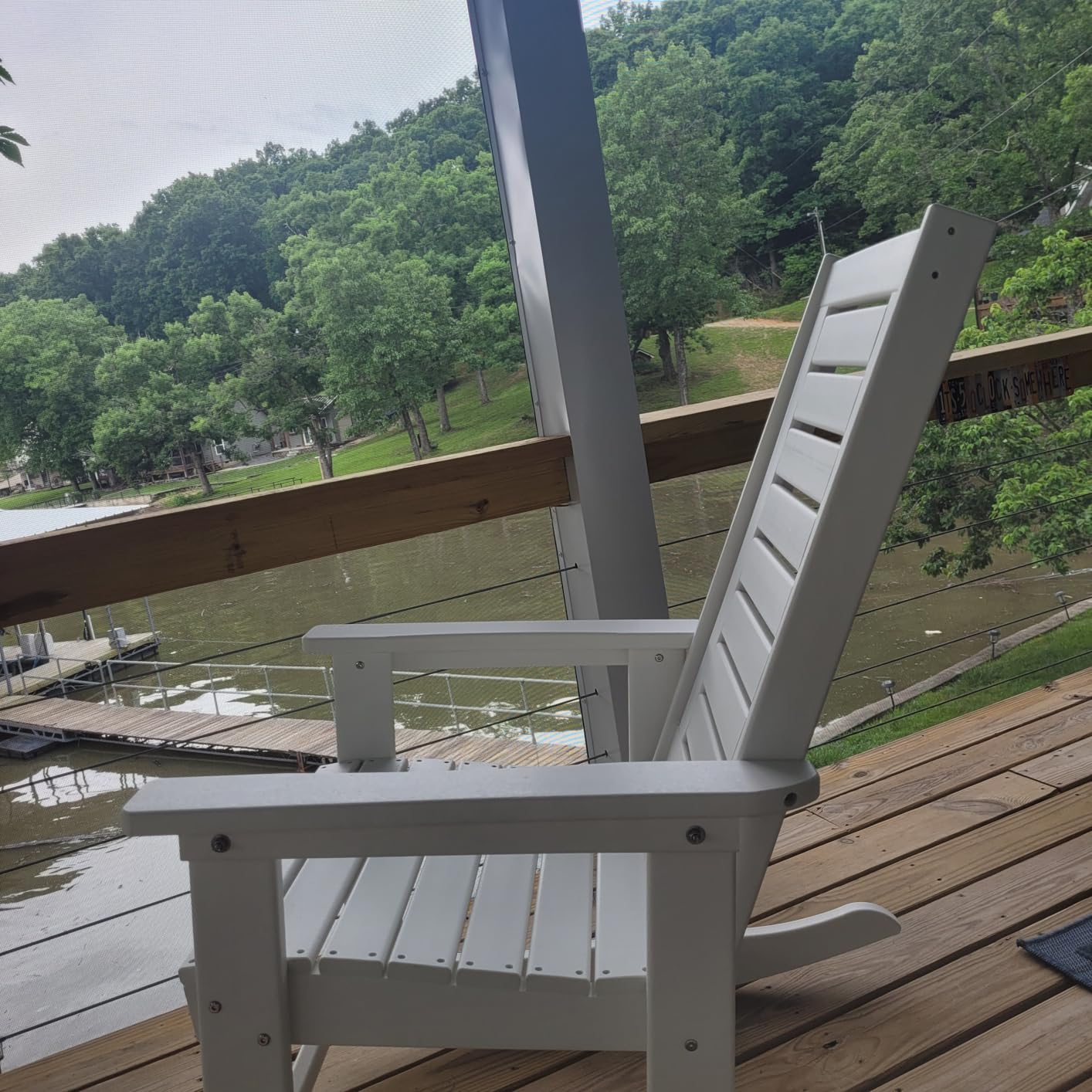 GREENVINES Outdoor Rocking Chairs | Set of 2 | Porch Rocker | HDPE Plastic | Black | Oversized Rockers | High Back | Big & Tall | Ladder Back | for Patio Outside Backyard Balcony customer photo 2