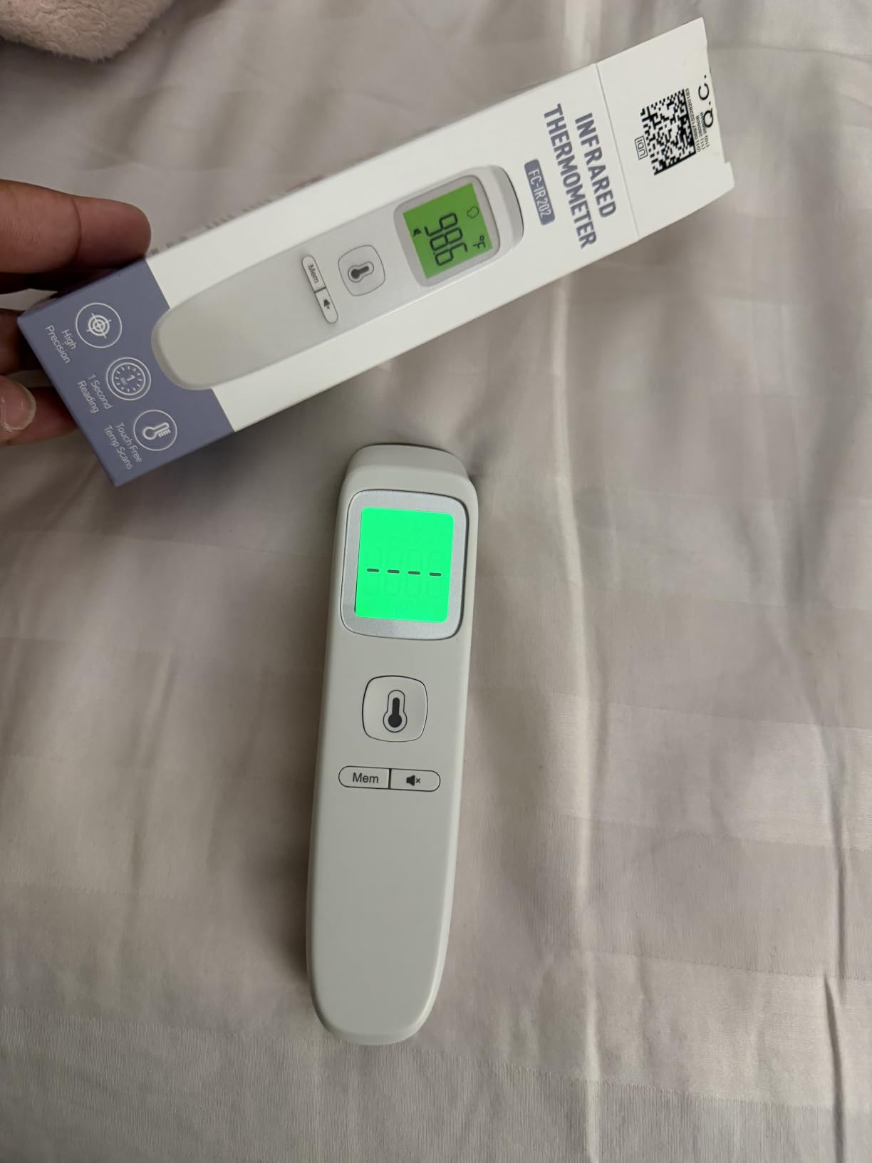No-Touch Thermometer for Adults, Kids, Babies, 1-Sec Fast Accurate (Black) | Fever Alarm, Large LCD with 3-Color Backlight, Silent Mode, 35-Reading Memory, Forehead & Object Mode, for Home & Clinic customer photo 2