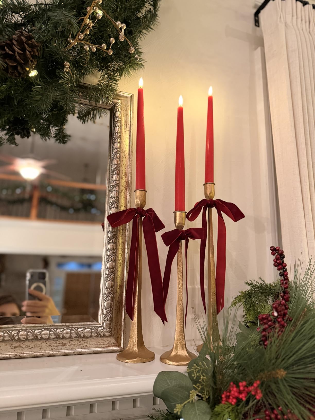 Iron Taper Candle Holder Set of 3 - Decorative Tall Candle Stand | Candlestick Holder for Wedding, Dining Table, Party Decoration customer photo 1