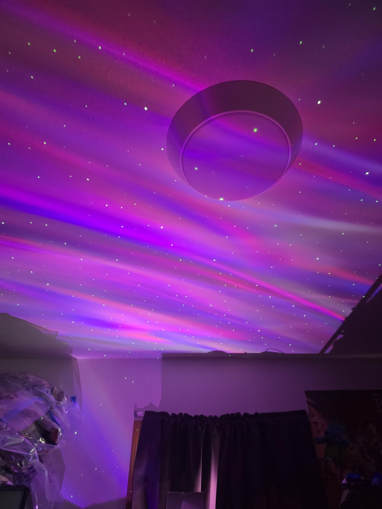 Northern Galaxy Light Aurora Projector with 33 Light Effects, Night Lights LED Star Projector for Bedroom Nebula Lamp, Remote Control, White Noises, Bluetooth Speaker for Parties White customer photo 1