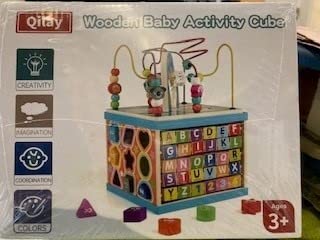 Qilay Wooden Activity Cube for Toddlers, 5 in 1 Multipurpose Abacus Early Educational Montessori Toys, Learning Toys for Kids | Bead Maze, Great for Boys Girls customer photo 1